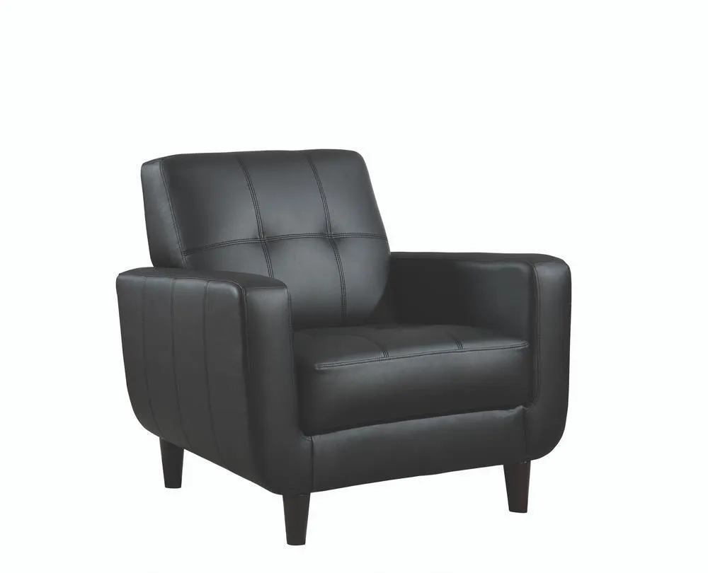 Aaron Black Padded Seat Accent Chair - Image 2