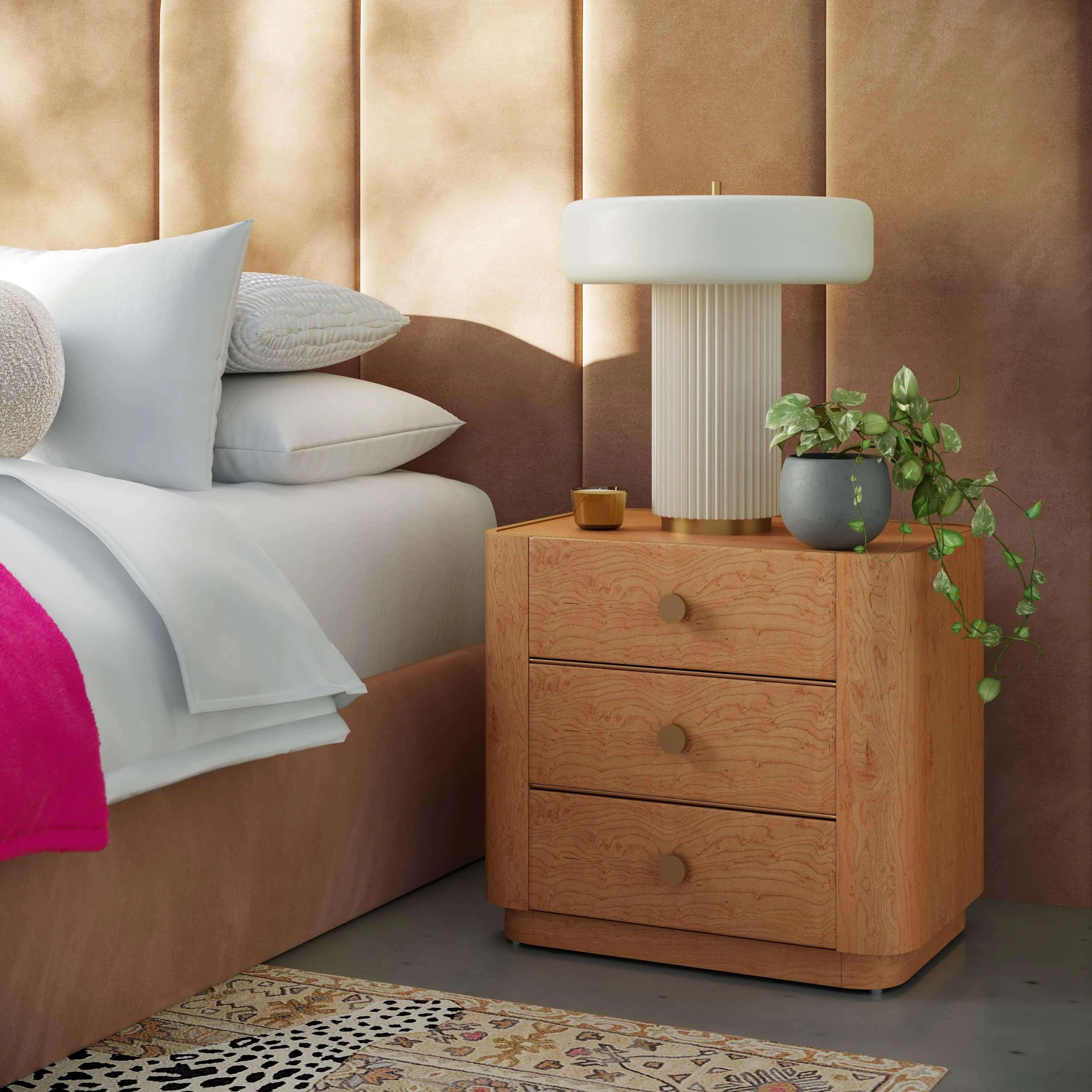 Abigail Natural Birdseye Maple Nightstand - Image 2