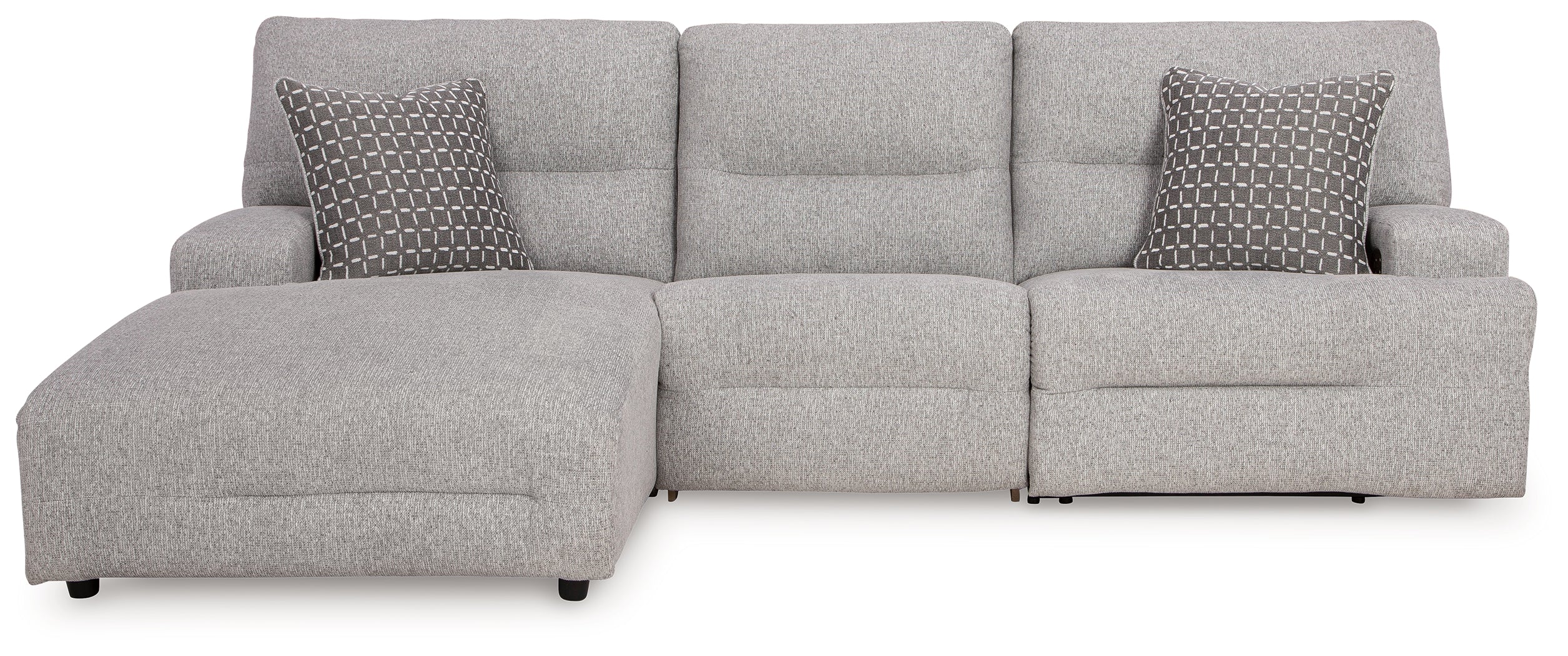 Acklen Place Pewter 3-Piece Dual Power Reclining Modular Sectional with LAF Chaise - Image 2
