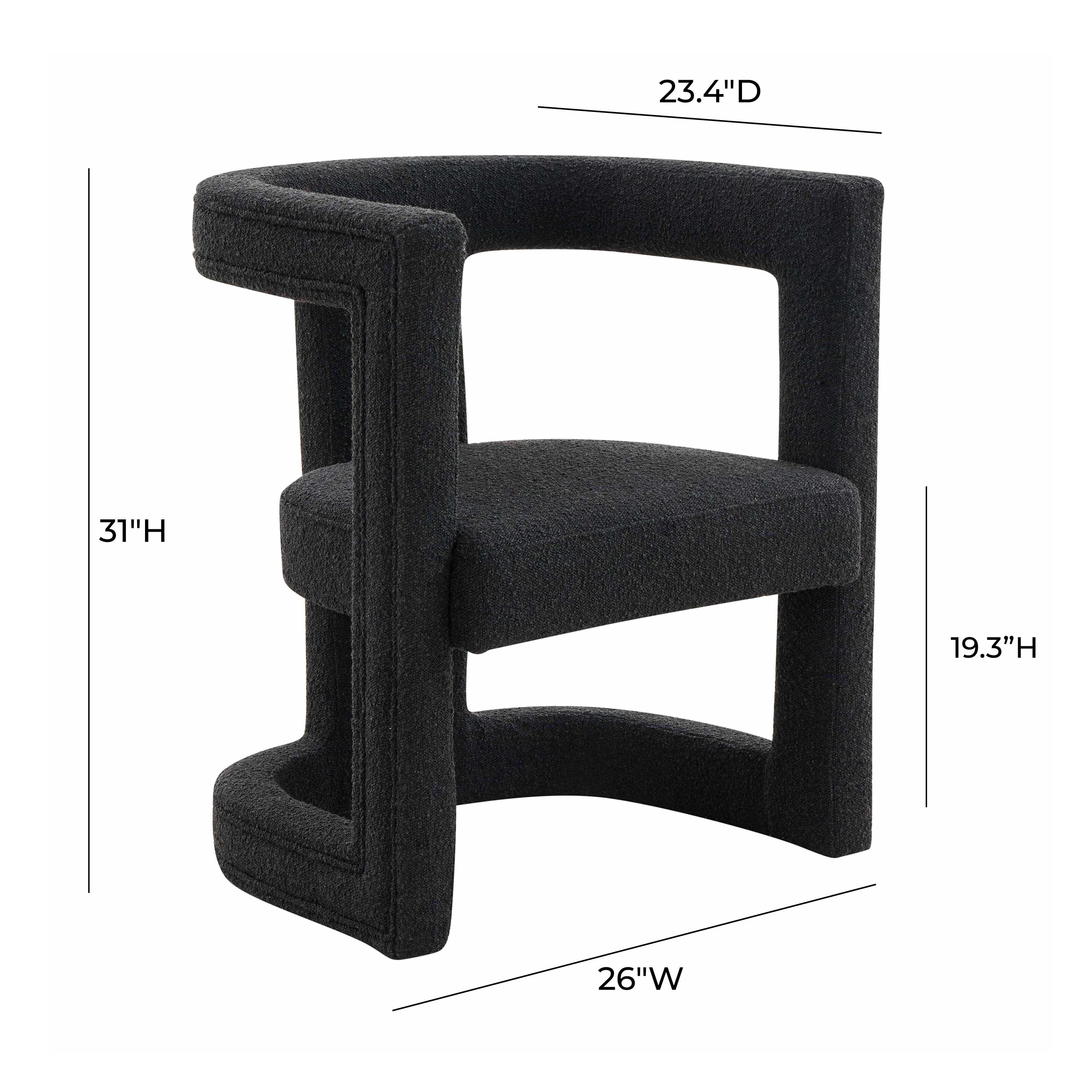 Ada Black Boucle Chair - Image 5
