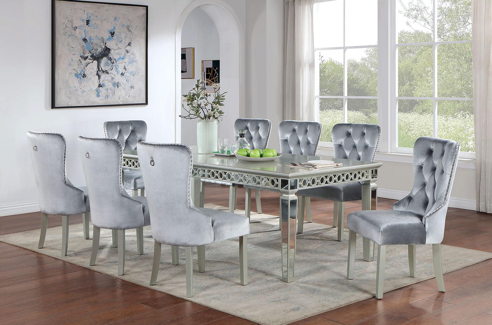 Adalia Silver/Dark Gray Dining Table - Image 2