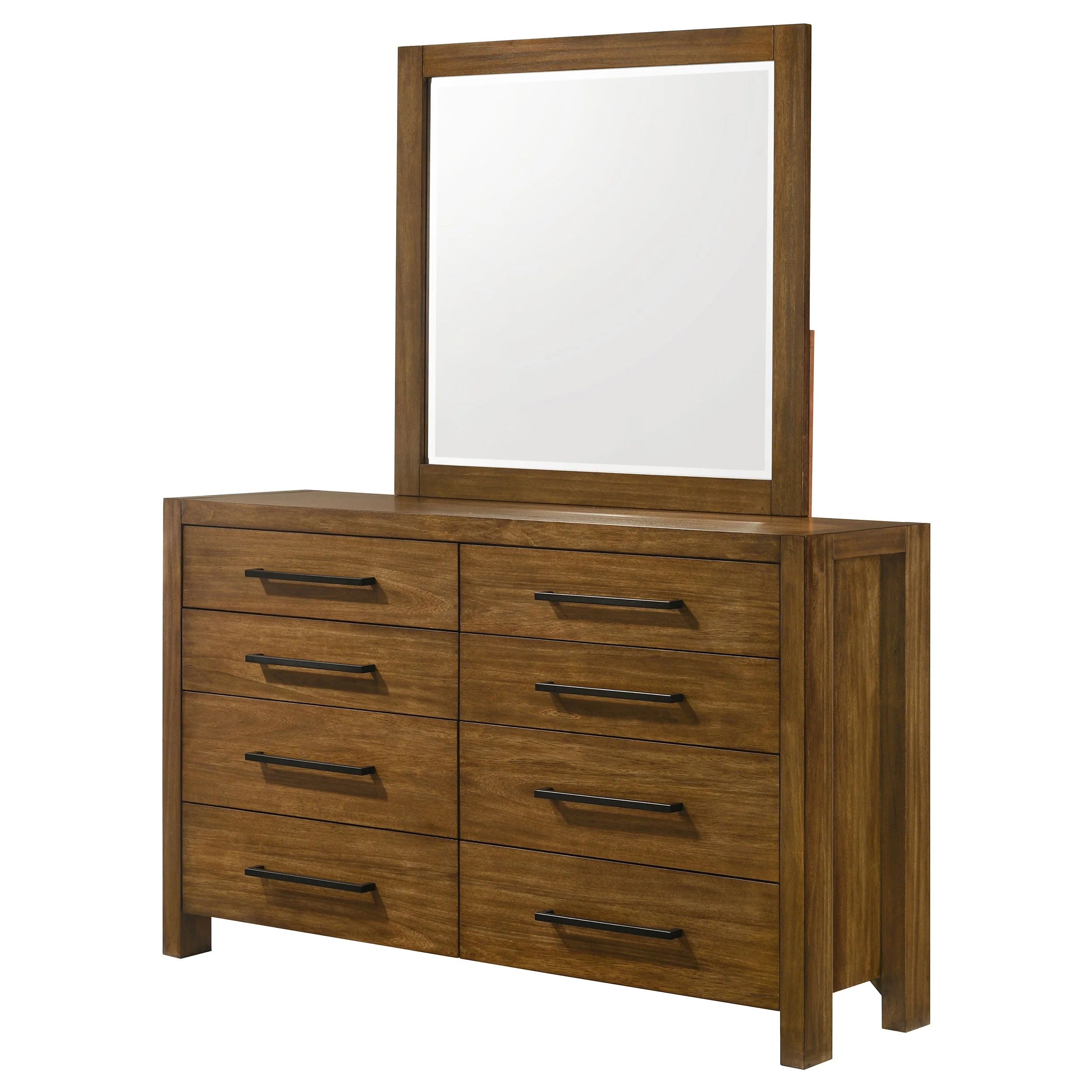 Adderley Warm Brown 8-drawer Bedroom Dresser and Mirror - Image 3