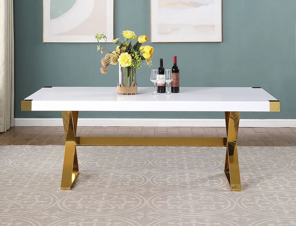 Adel 79" White Dining Table - Image 3