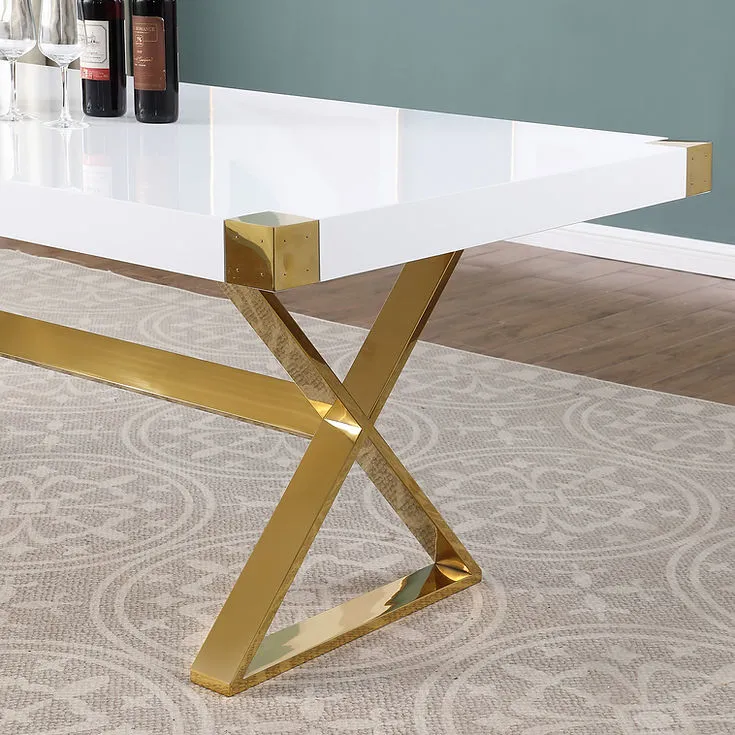 Adel 79" White Dining Table - Image 4