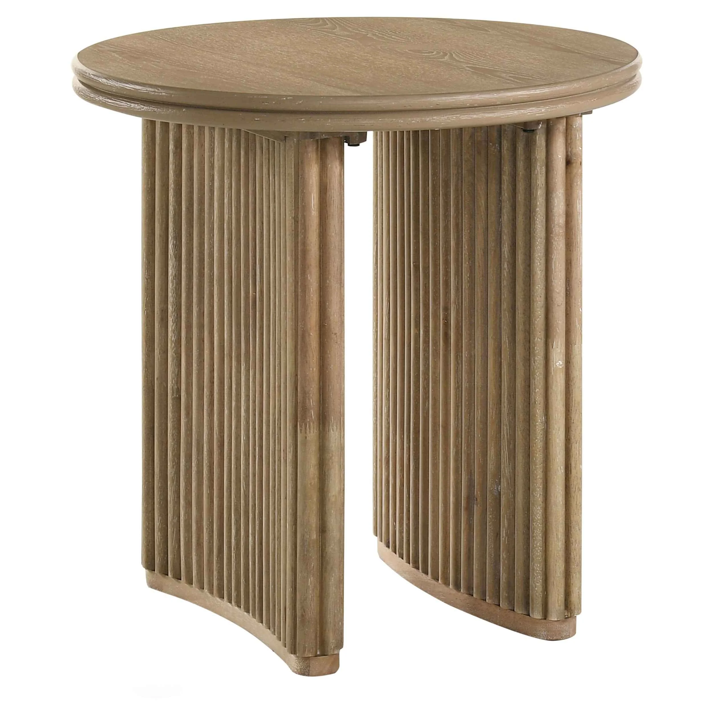 Adina Distressed Light Brown 3-piece Round Coffee Table Set - Image 3