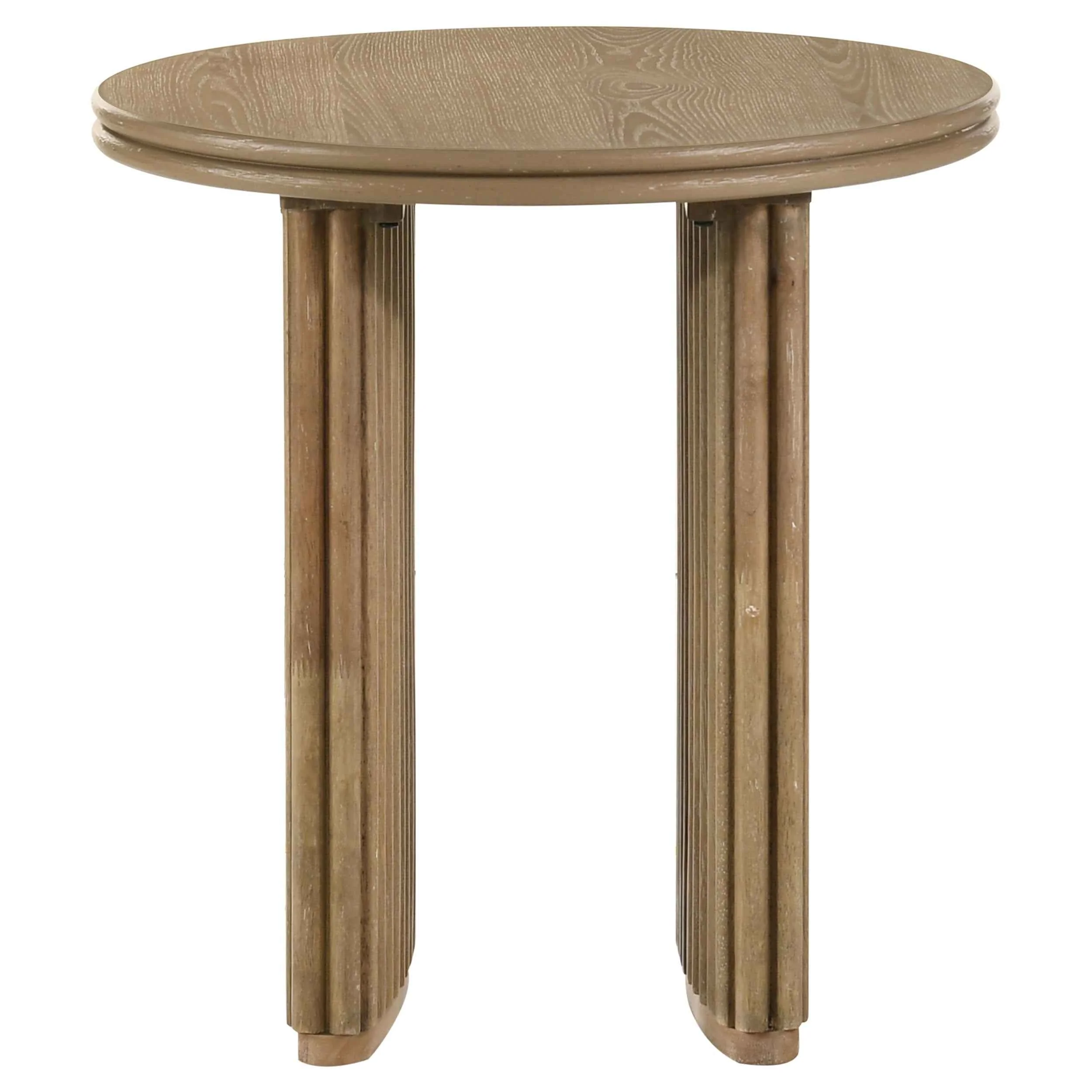 Adina Distressed Light Brown 3-piece Round Coffee Table Set - Image 4