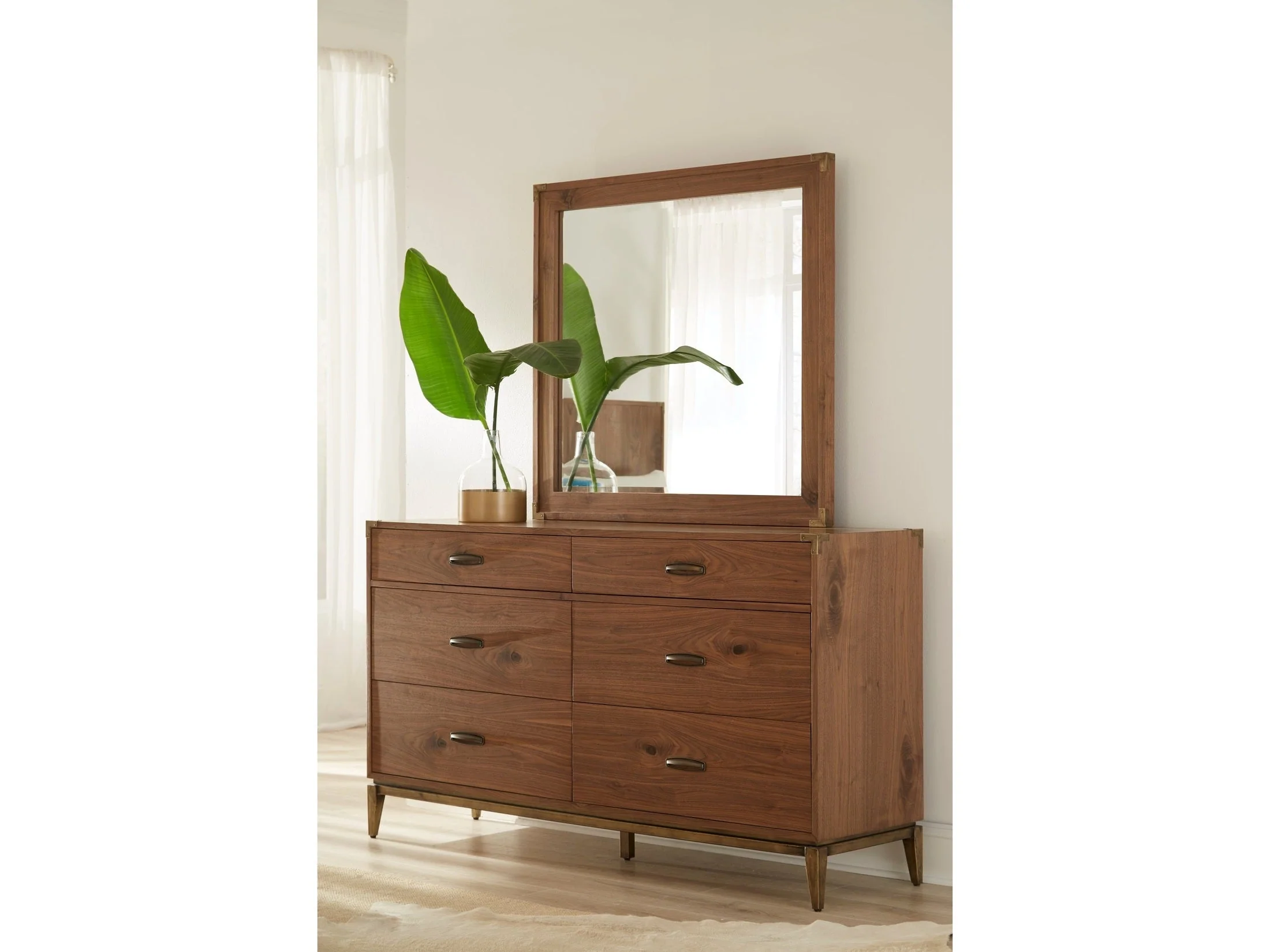 Adler Six Drawer Dresser in Natural Walnut