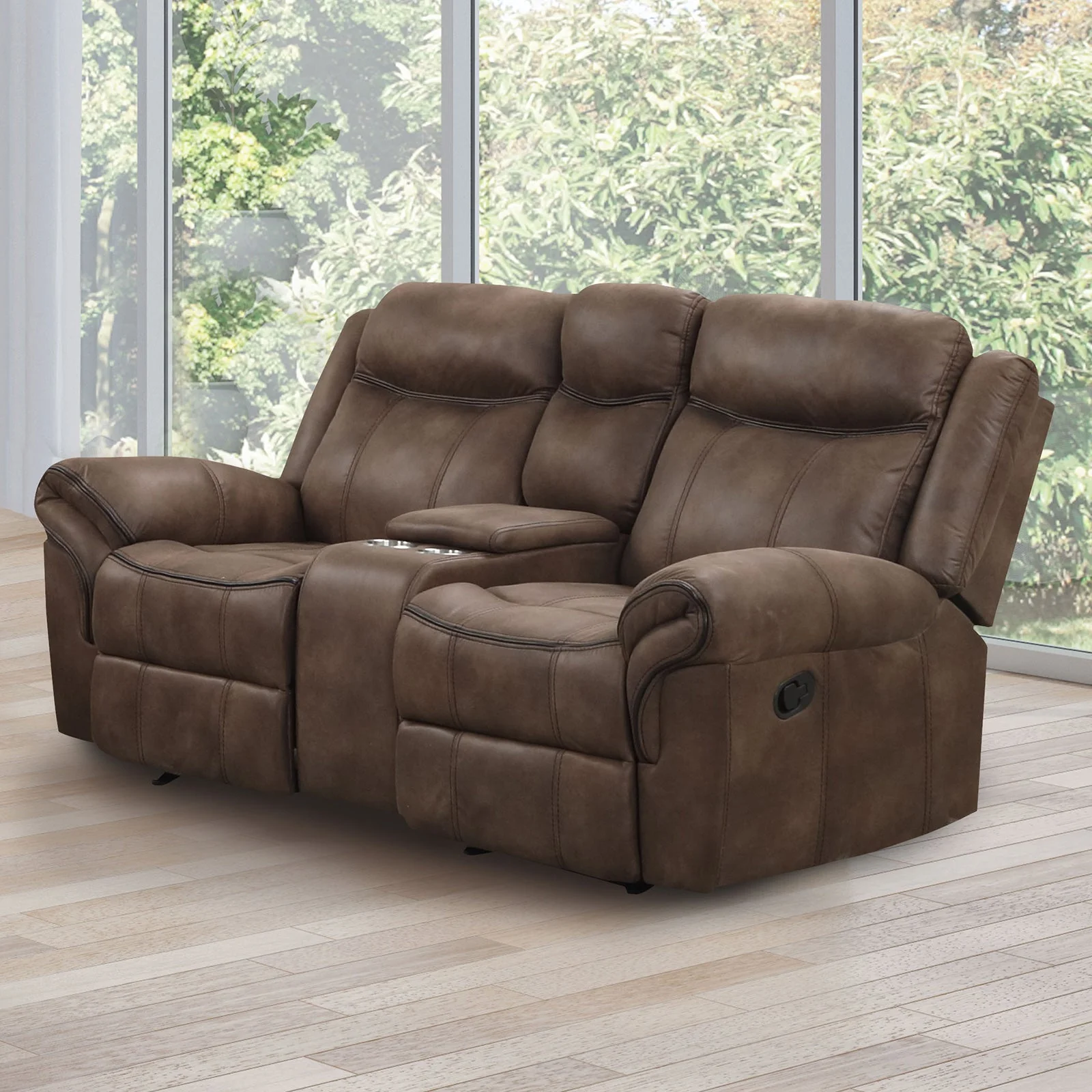 Agata Brown Sofa & Loveseat & Chair - Image 5