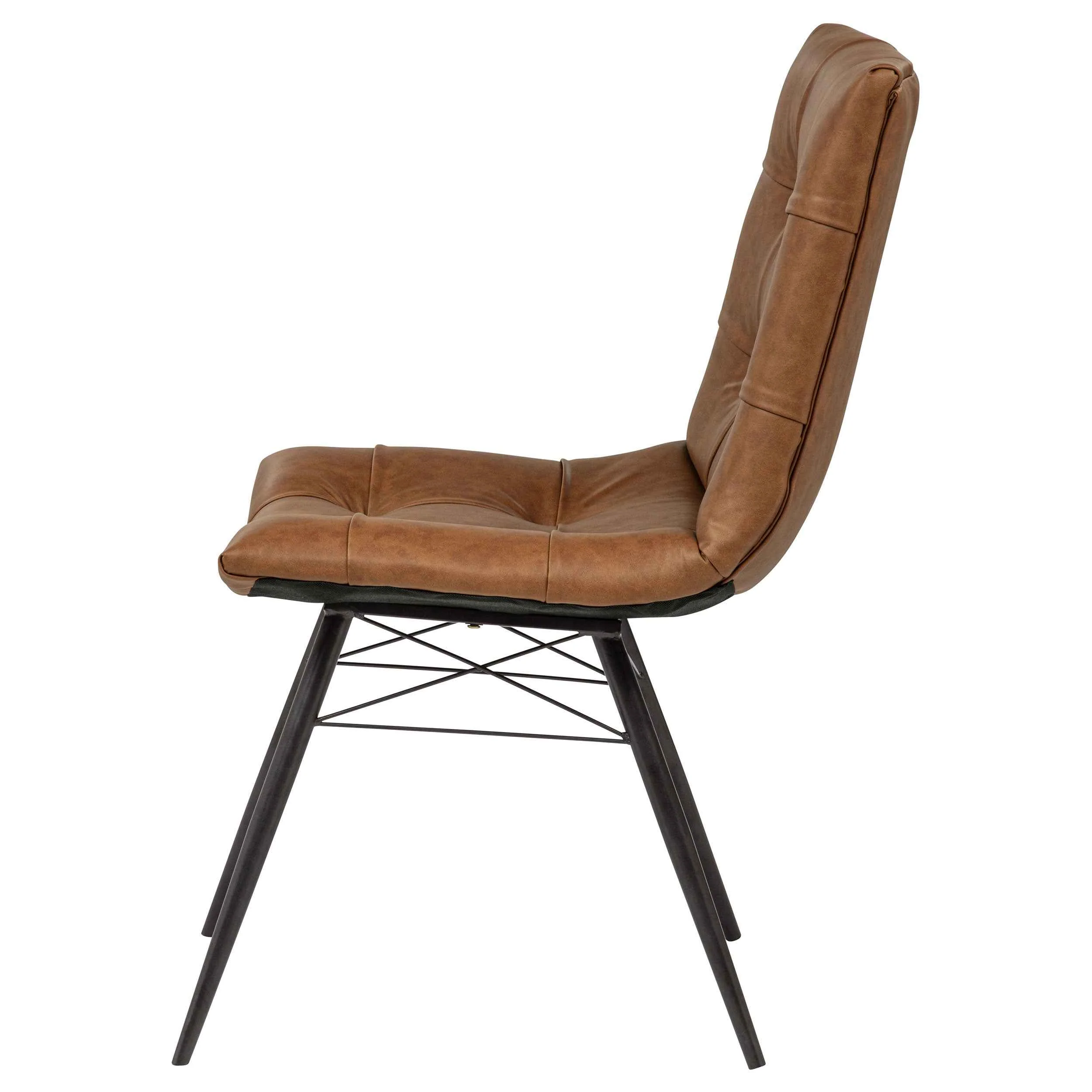 Aiken Saddle Brown Faux Leather Upholstered Dining Side Chair (Set of 4) - Image 6