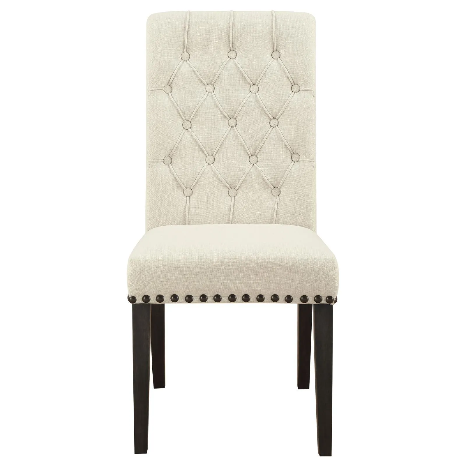 Alana Beige and Smokey Black Upholstered Side Chairs, Set of 2 - Image 3