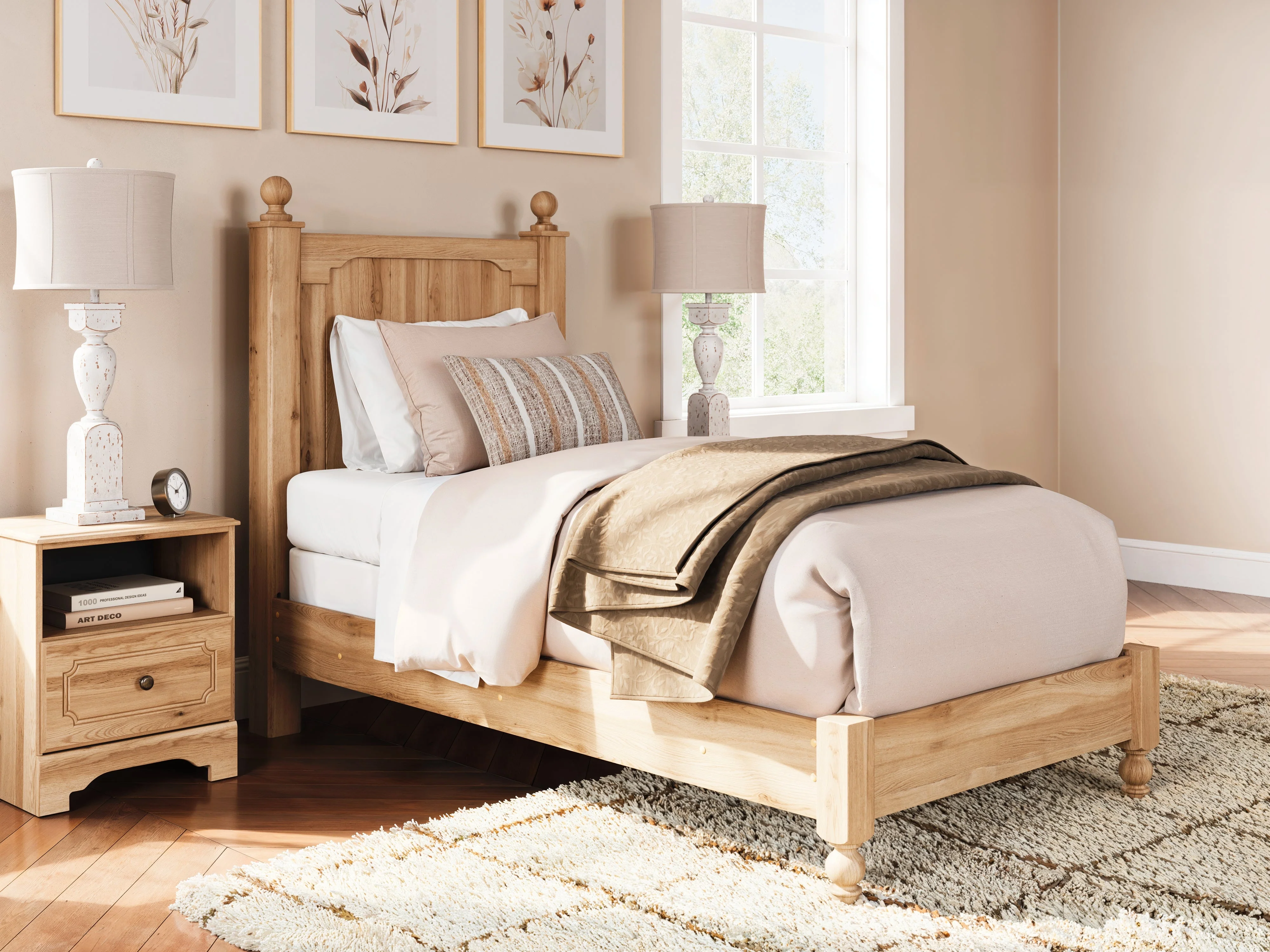 Aleaport Warm Brown Twin Panel Bed - Image 2