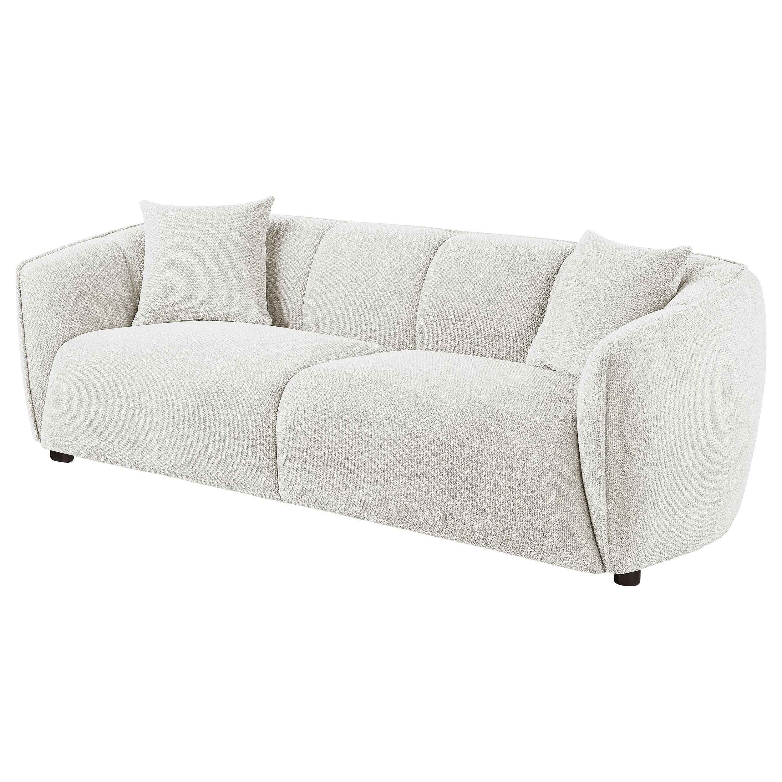 Aleisha Ivory Chenille Upholstered Sofa - Image 3