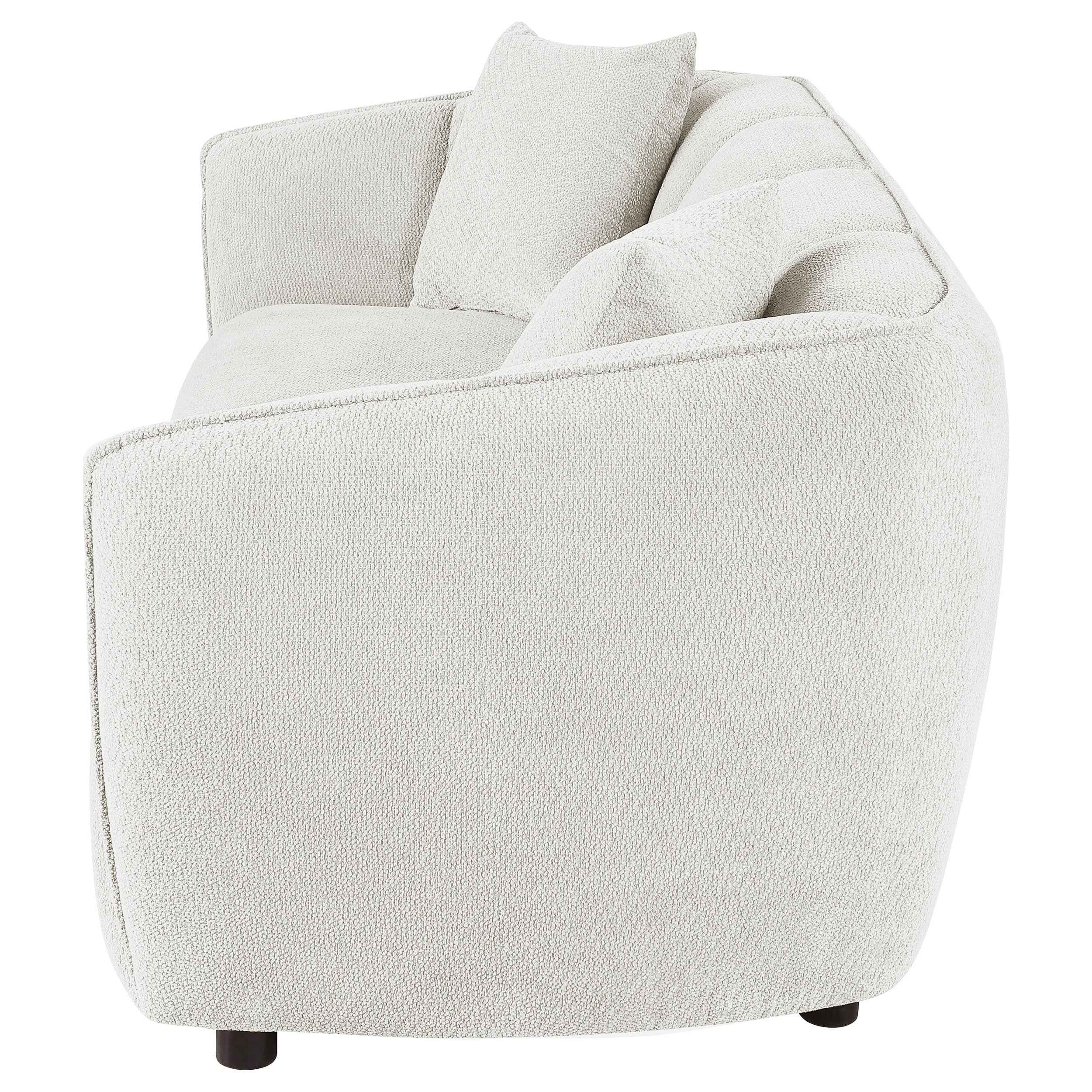 Aleisha Ivory Chenille Upholstered Sofa - Image 4