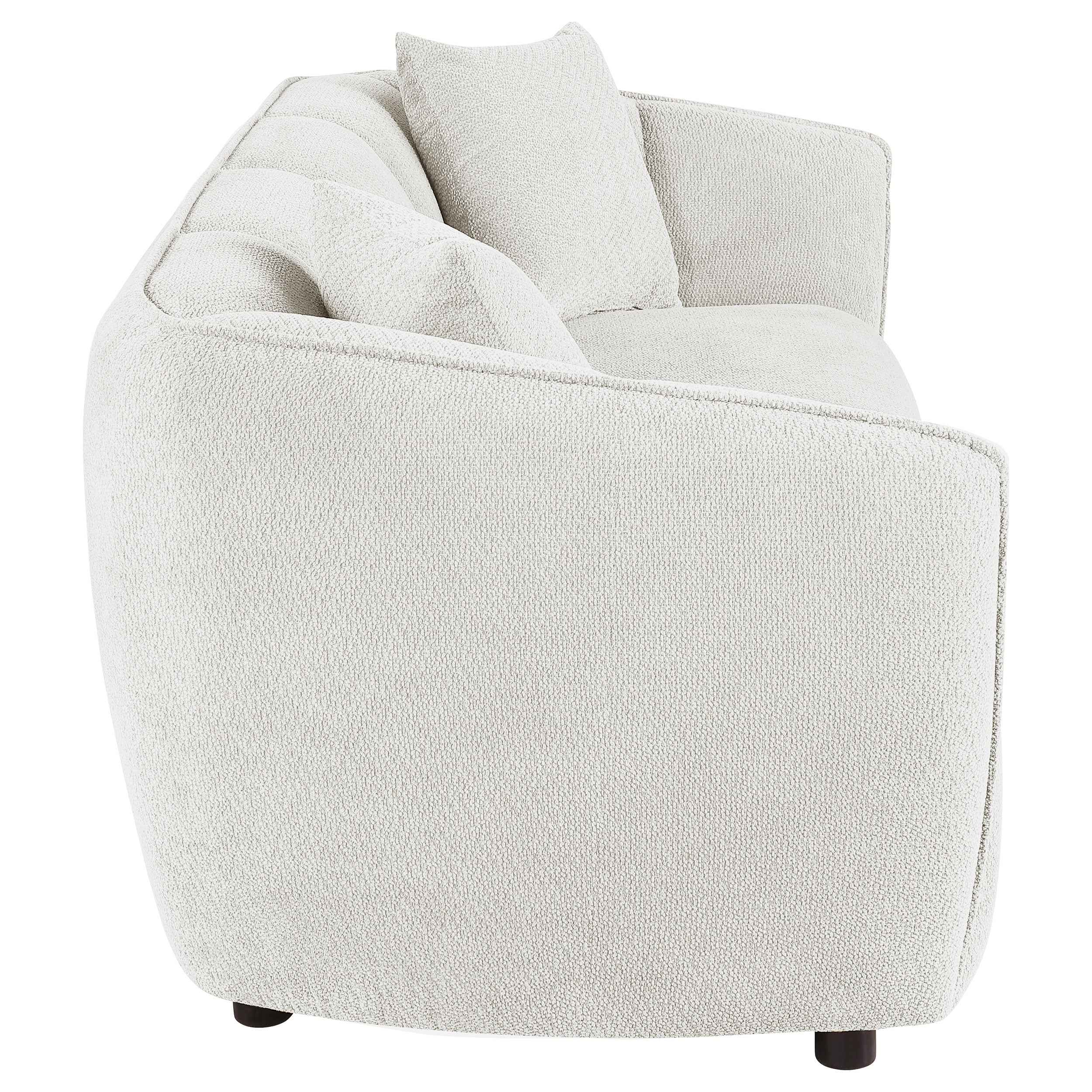 Aleisha Ivory Chenille Upholstered Sofa - Image 7