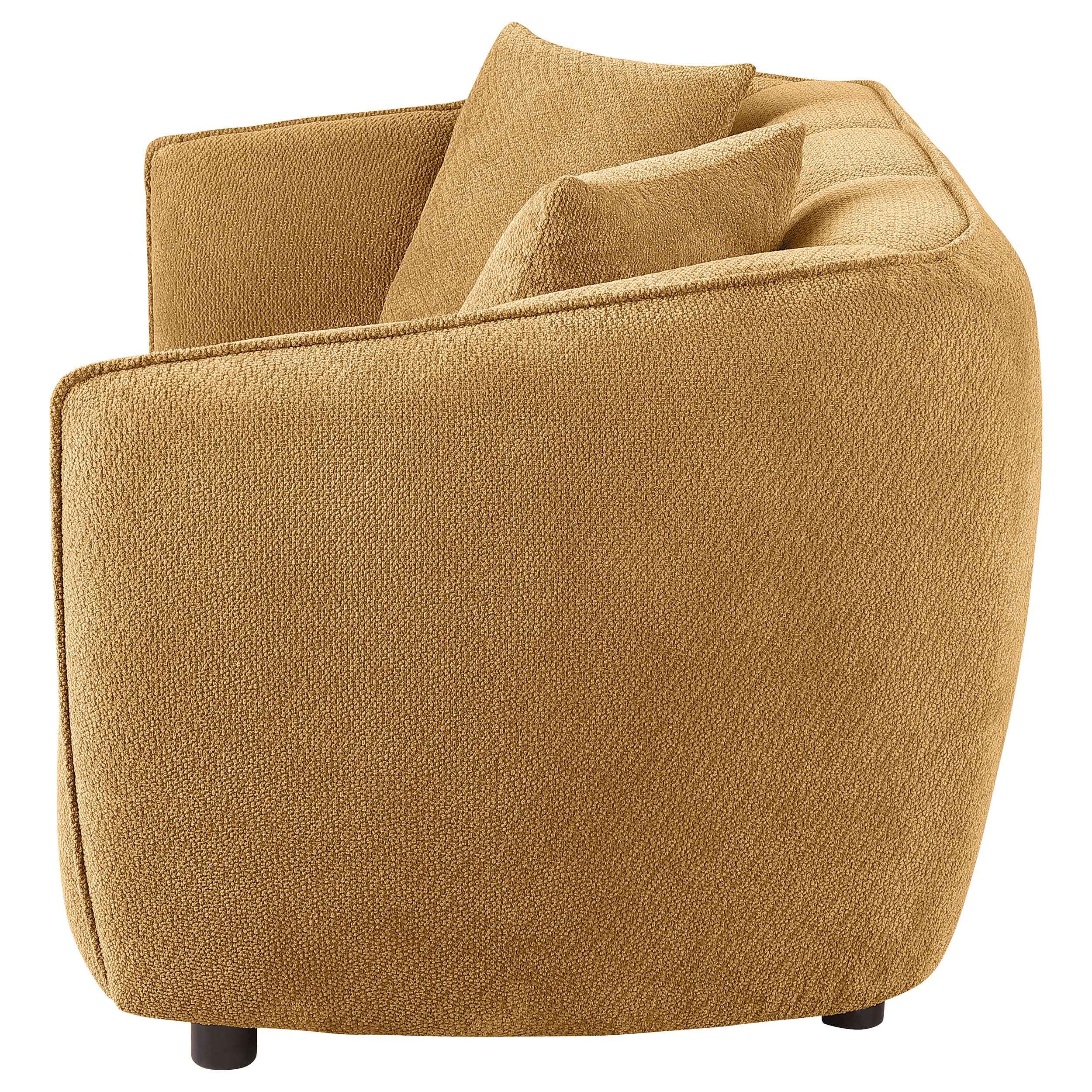 Aleisha Mustard Yellow Chenille Upholstered Loveseat - Image 4