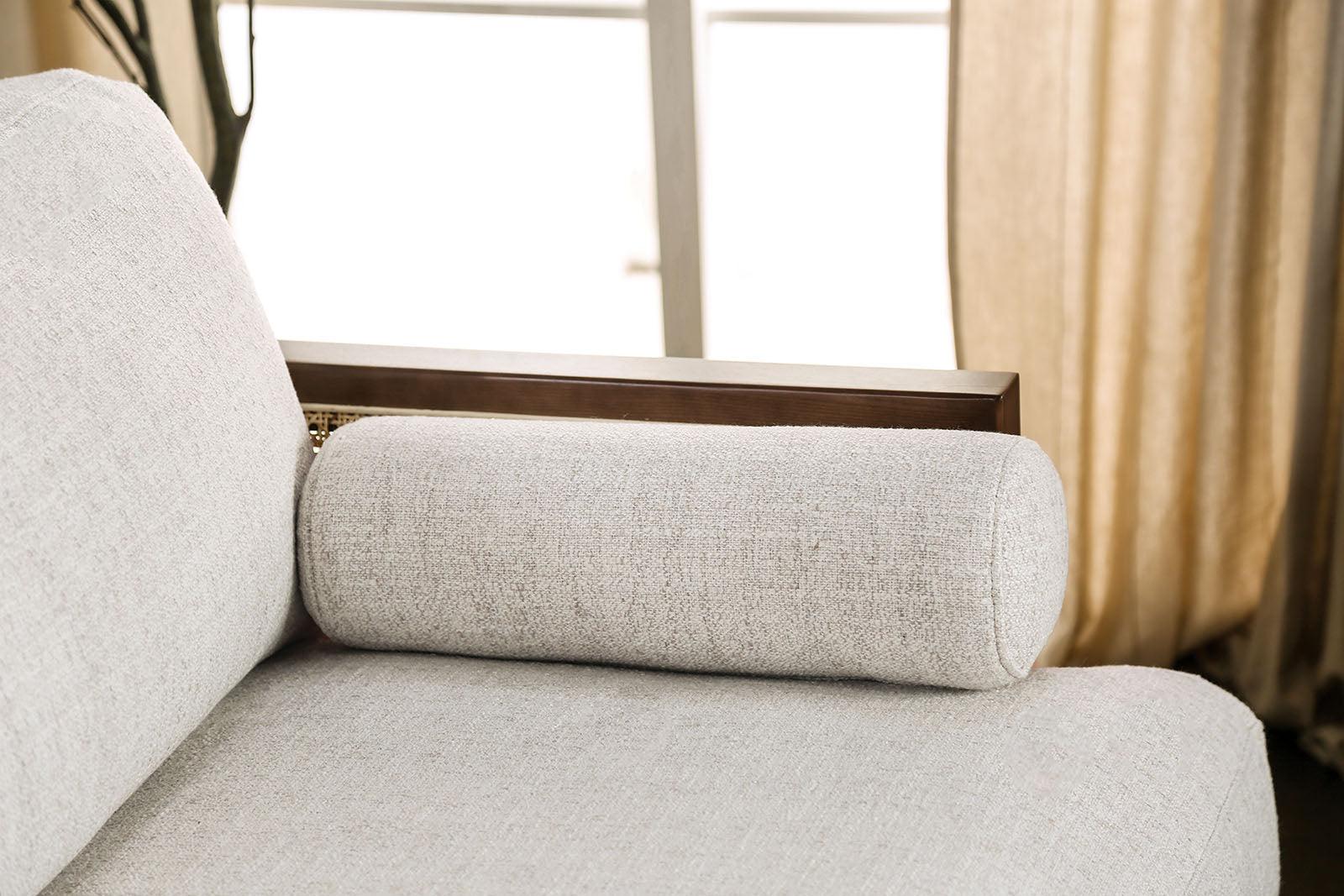 Alesund Beige/Walnut Sofa - Image 4