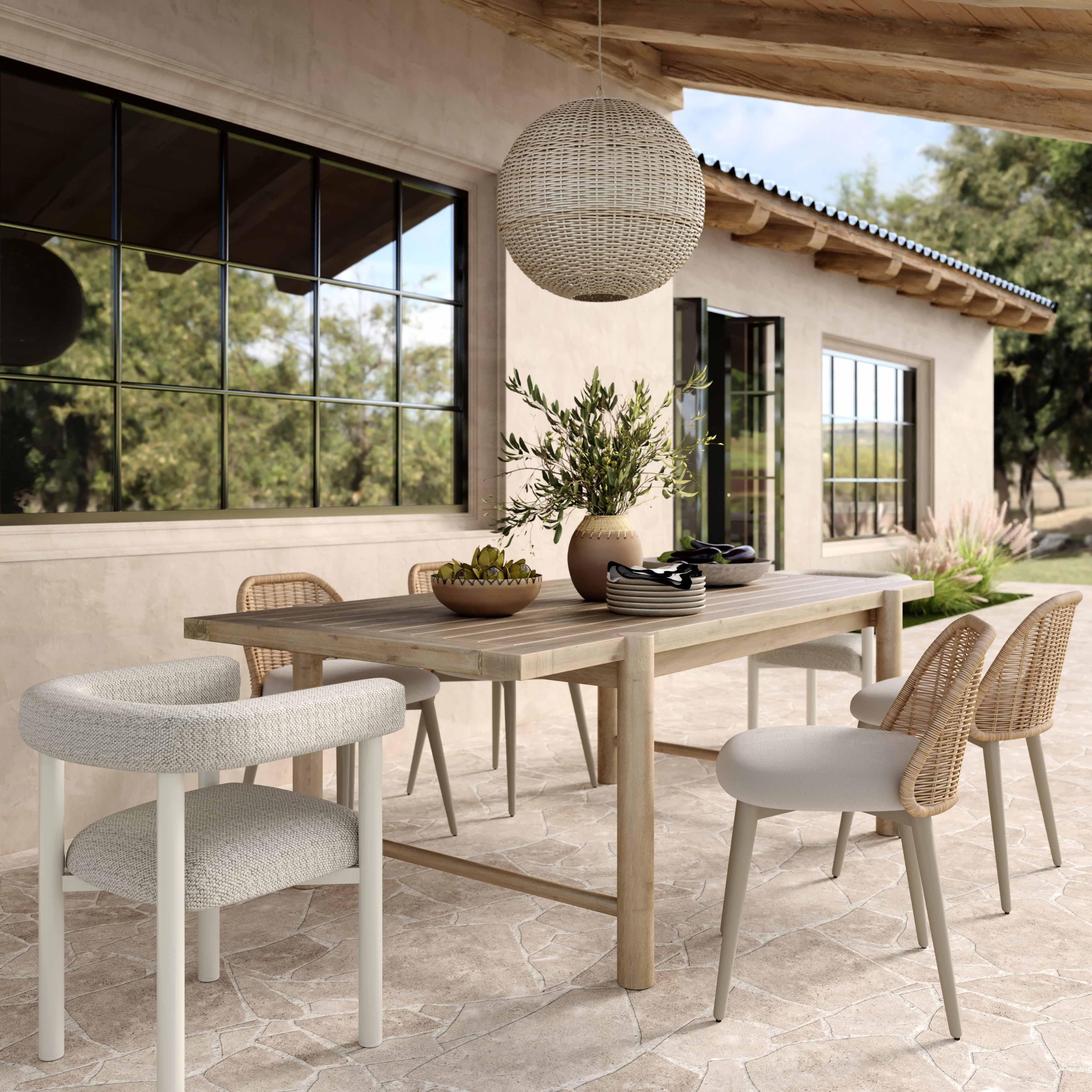 Alexa Rattan Performance Fabric Dining Chair - Image 2