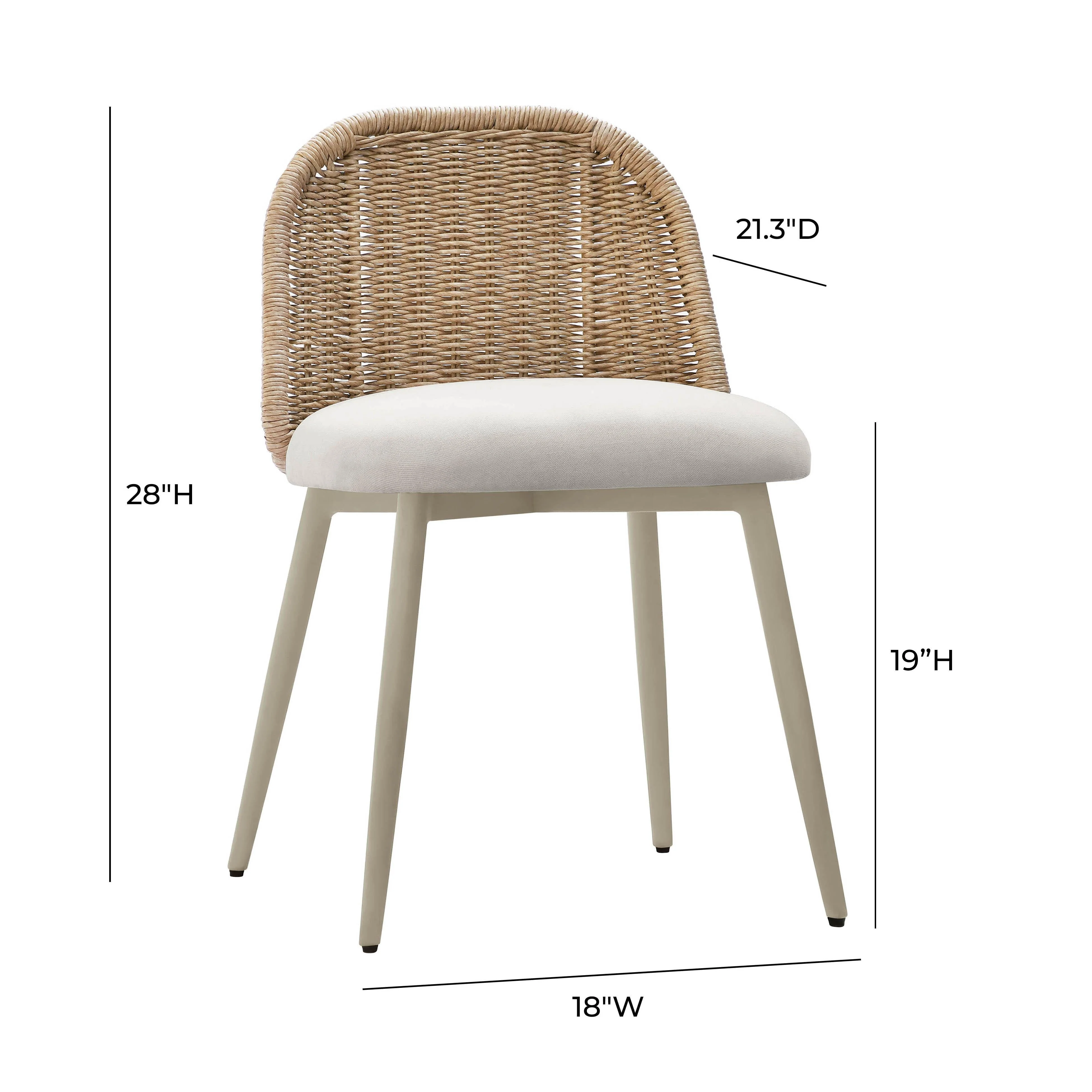 Alexa Rattan Performance Fabric Dining Chair - Image 6