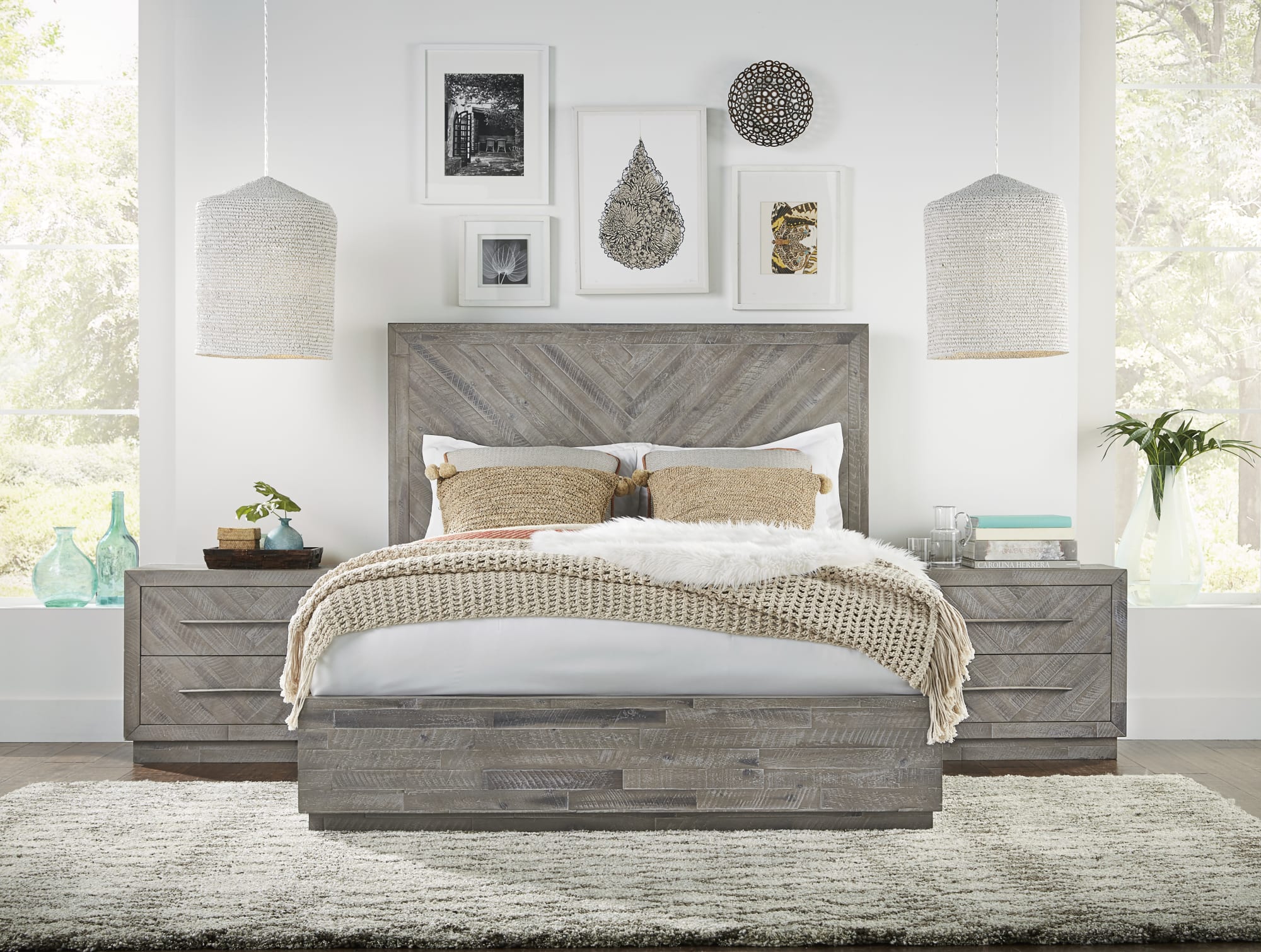 Alexandra Rustic Latte California King Solid Wood Storage Bed - Image 2