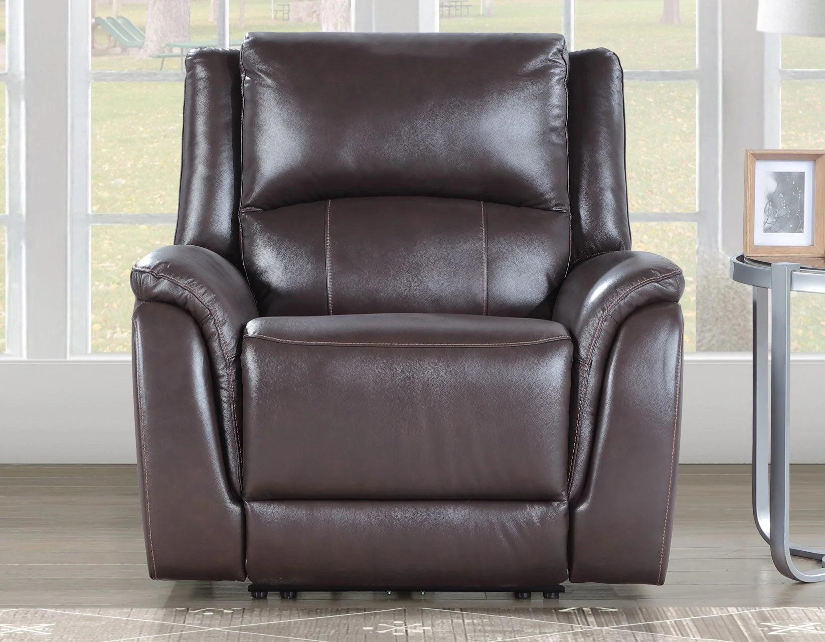 Alexandria Chocolate 3-Piece Top-Grain Leather Power Reclining Set - Image 10