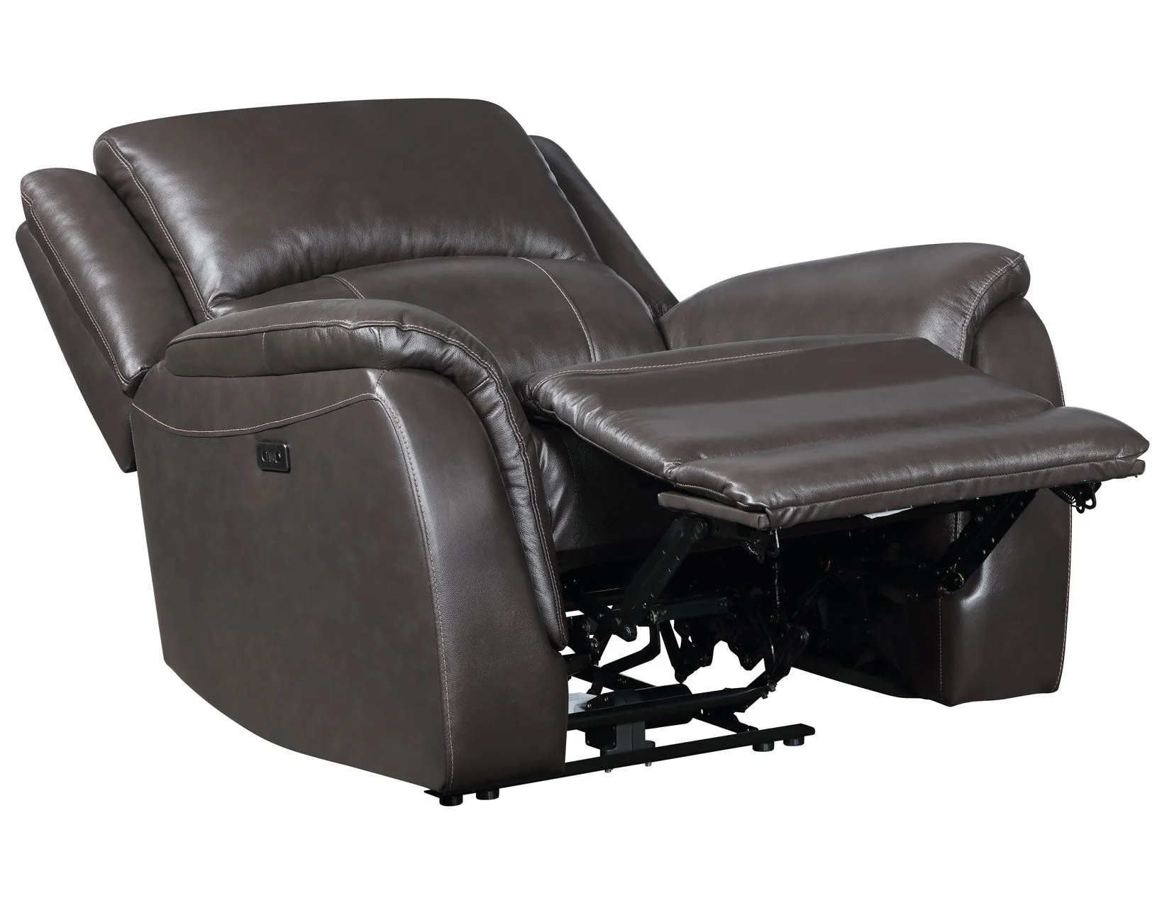 Alexandria Chocolate Top-Grain Leather Power Recliner - Image 5