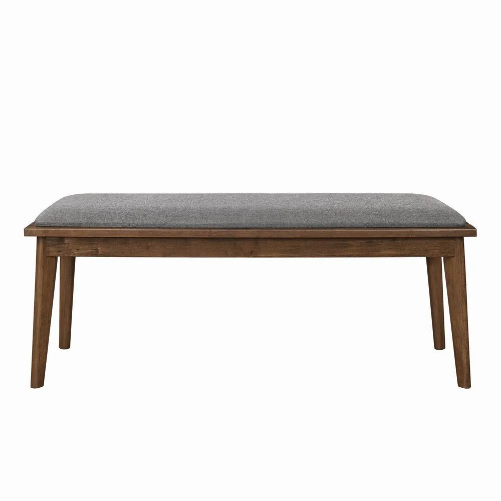Alfredo Gray/Natural Walnut Upholstered Dining Bench - Image 2