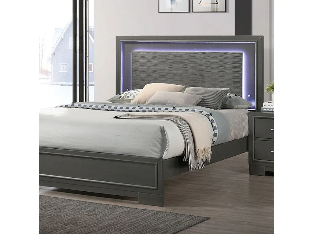 Alison Metallic Gray 4-Piece Queen Bedroom Set - Image 2