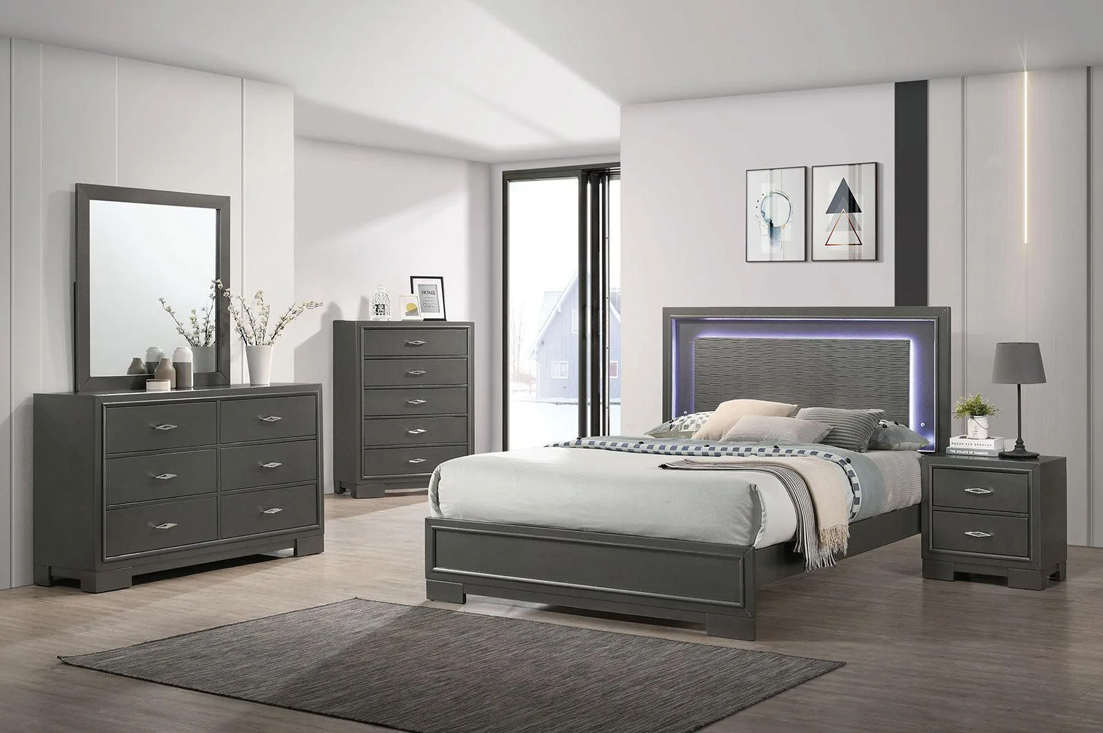 Alison Metallic Gray Full Bed - Image 2