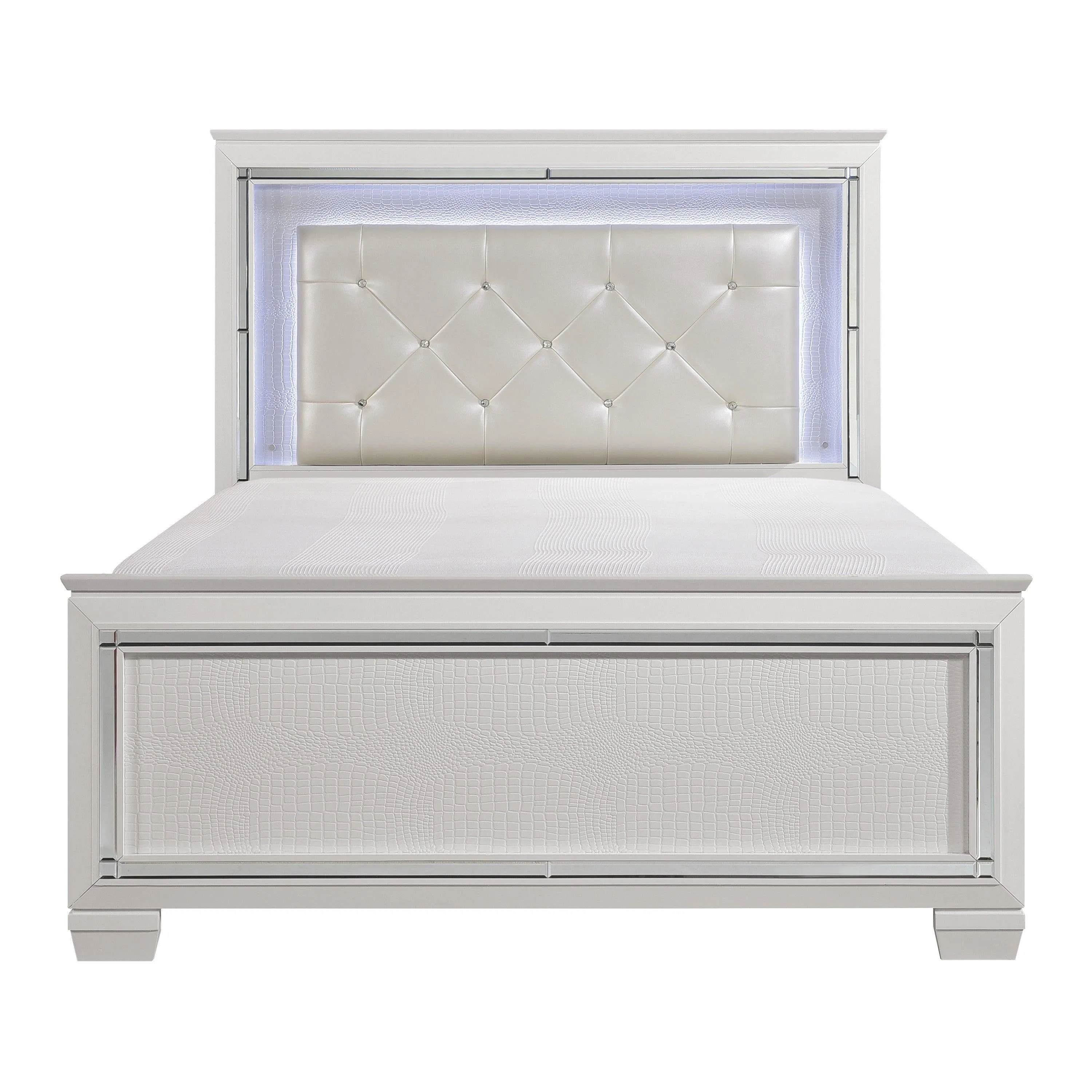 Allura White LED Upholstered Panel Youth Bedroom Set - Image 3