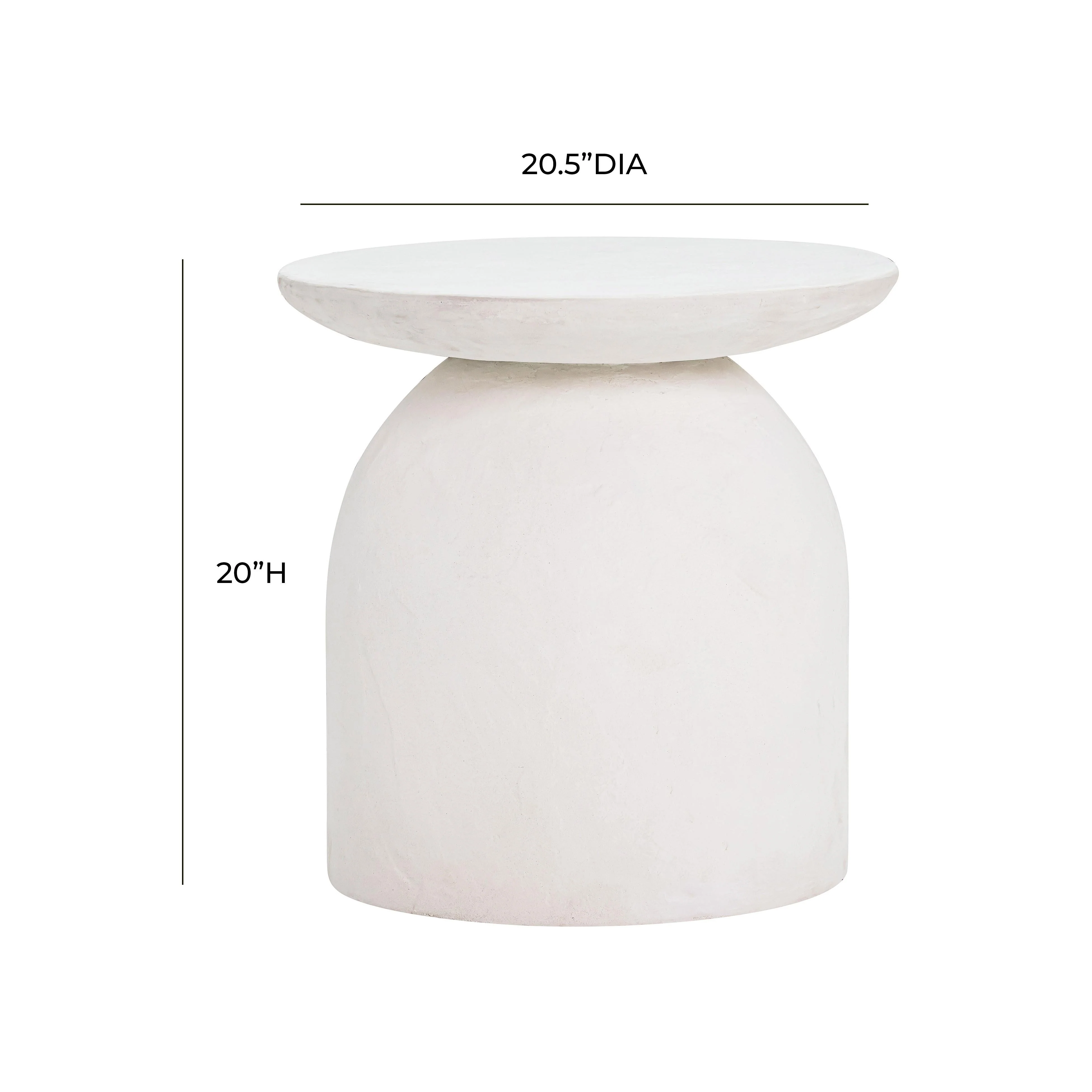Aloe White Indoor / Outdoor Concrete Side Table - Image 7