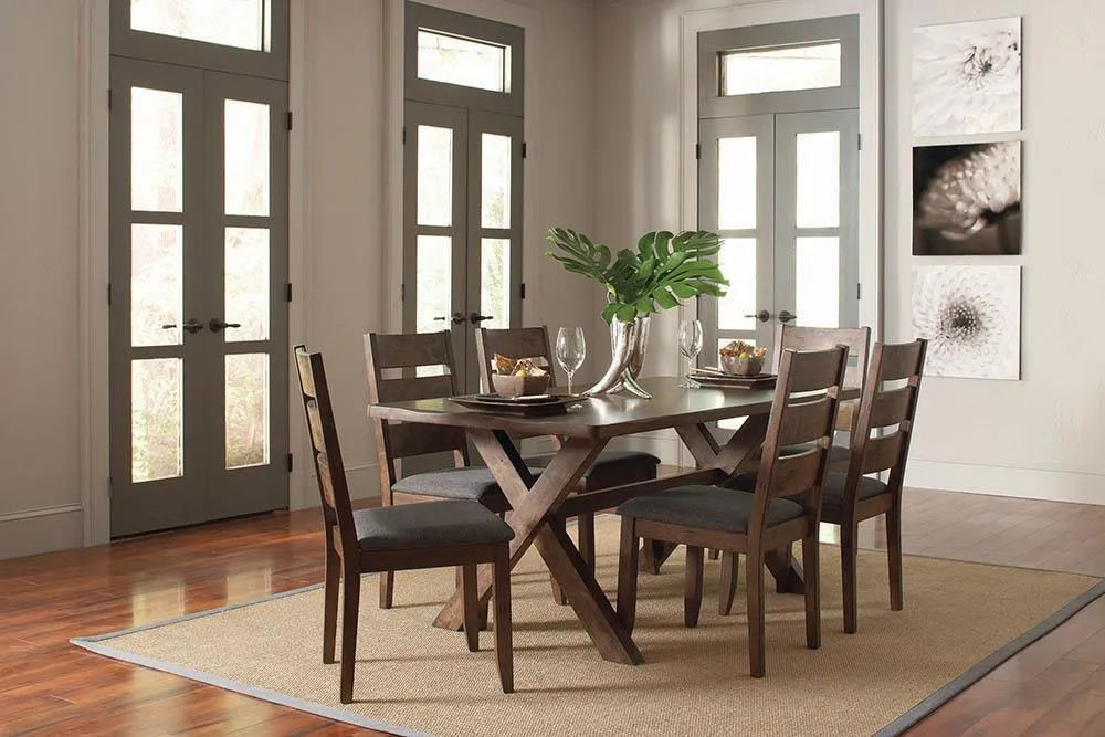 Alston Knotty Nutmeg X-Shaped Dining Table - Image 5