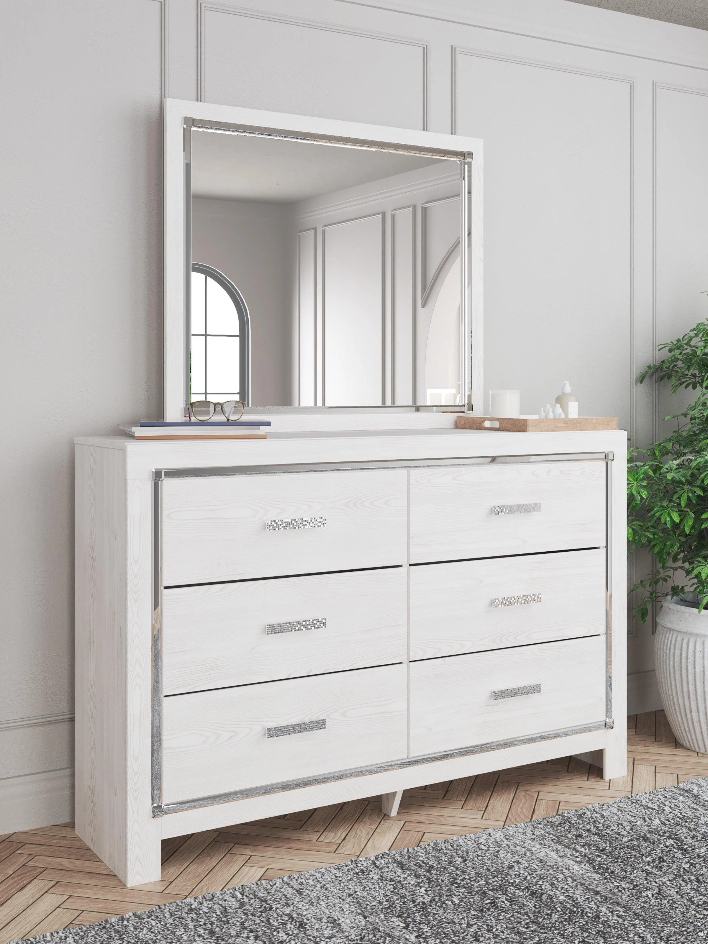 Altyra White LED Upholstered Panel Youth Bedroom Set - Image 3