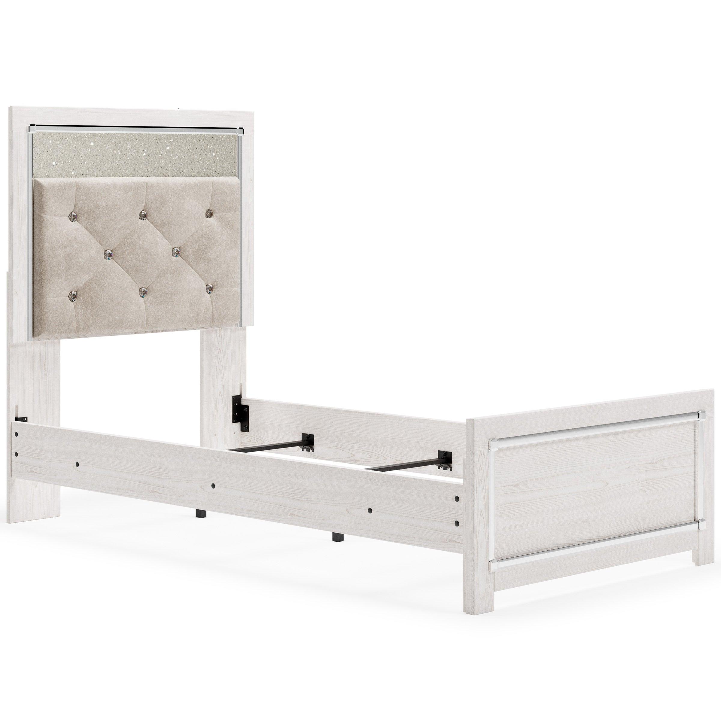 Altyra White LED Upholstered Panel Youth Bedroom Set - Image 7