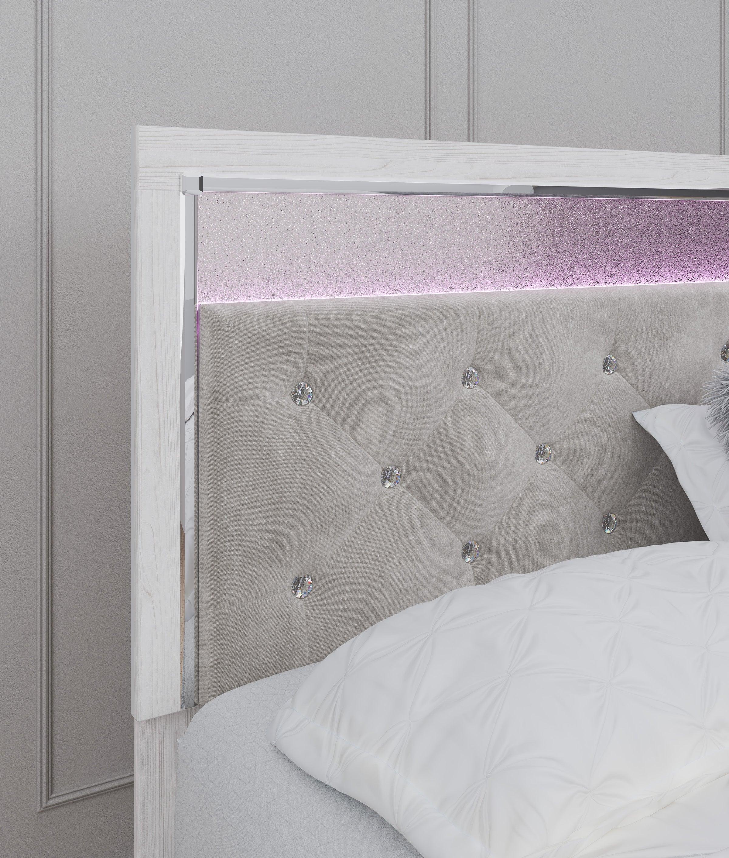 Altyra White LED Upholstered Panel Youth Bedroom Set - Image 8
