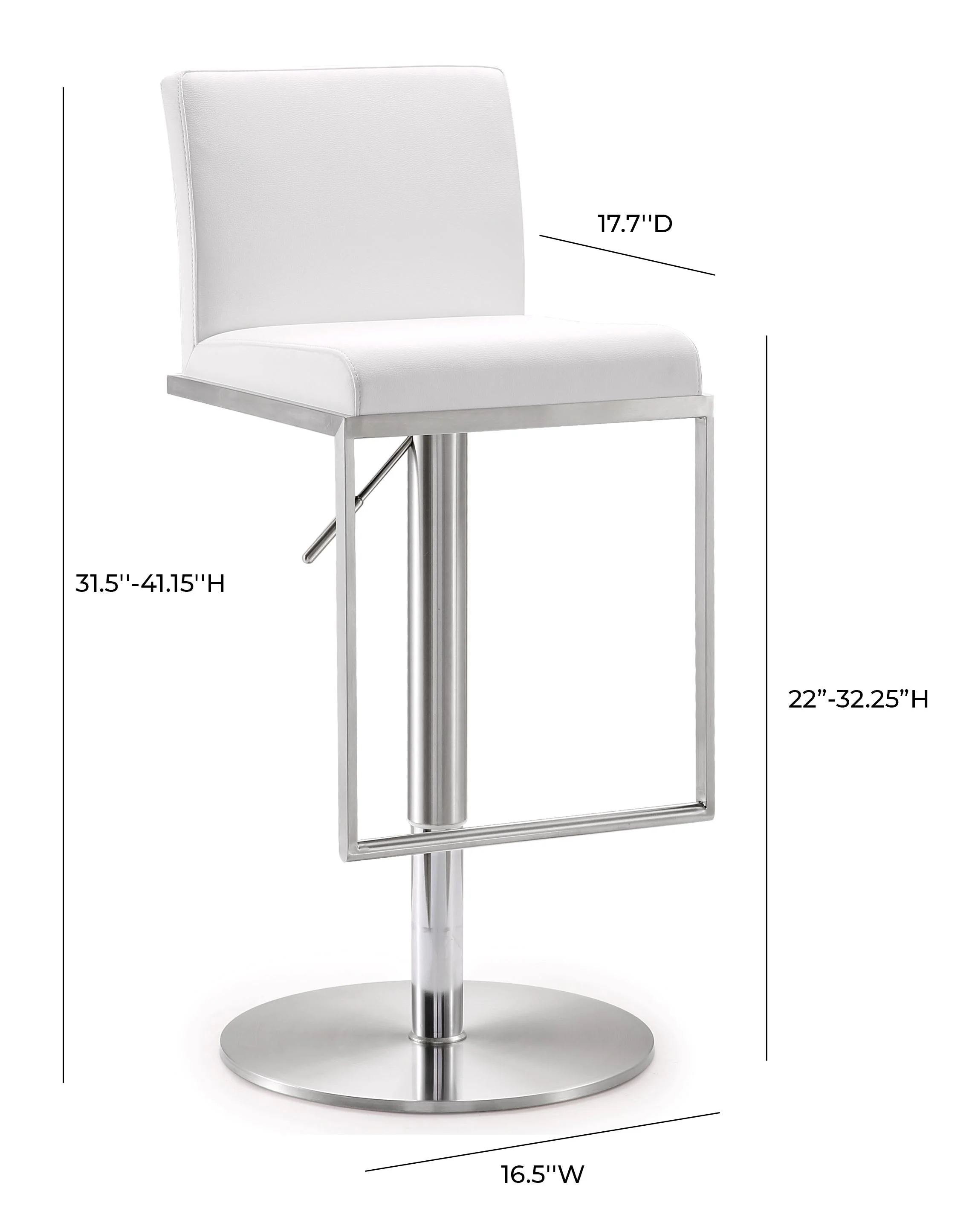 Amalfi Performance Vegan Leather Adjustable Stool - Image 18