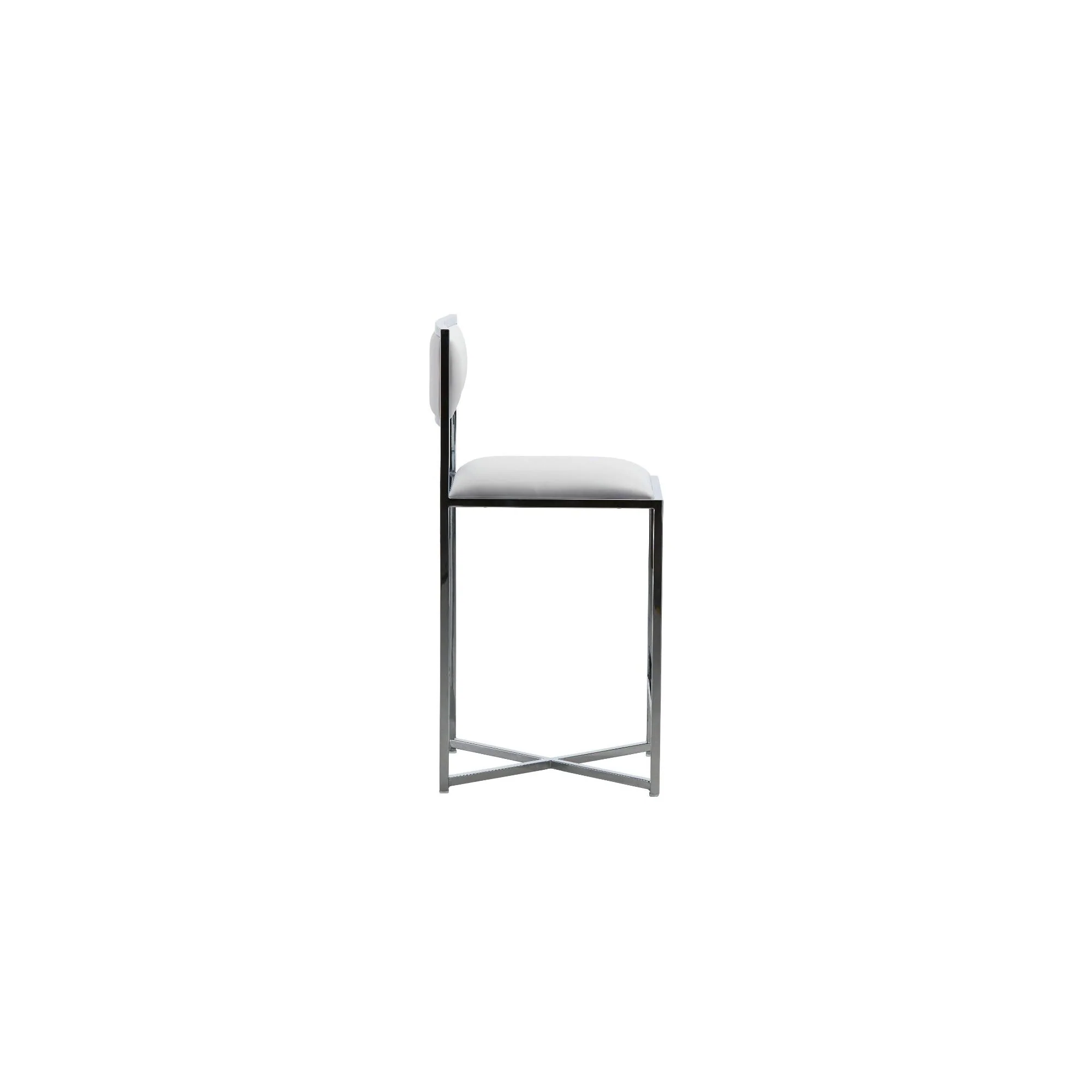 Amalfi X-Base Counter Stool in White Leather (Set of 2) - Image 3