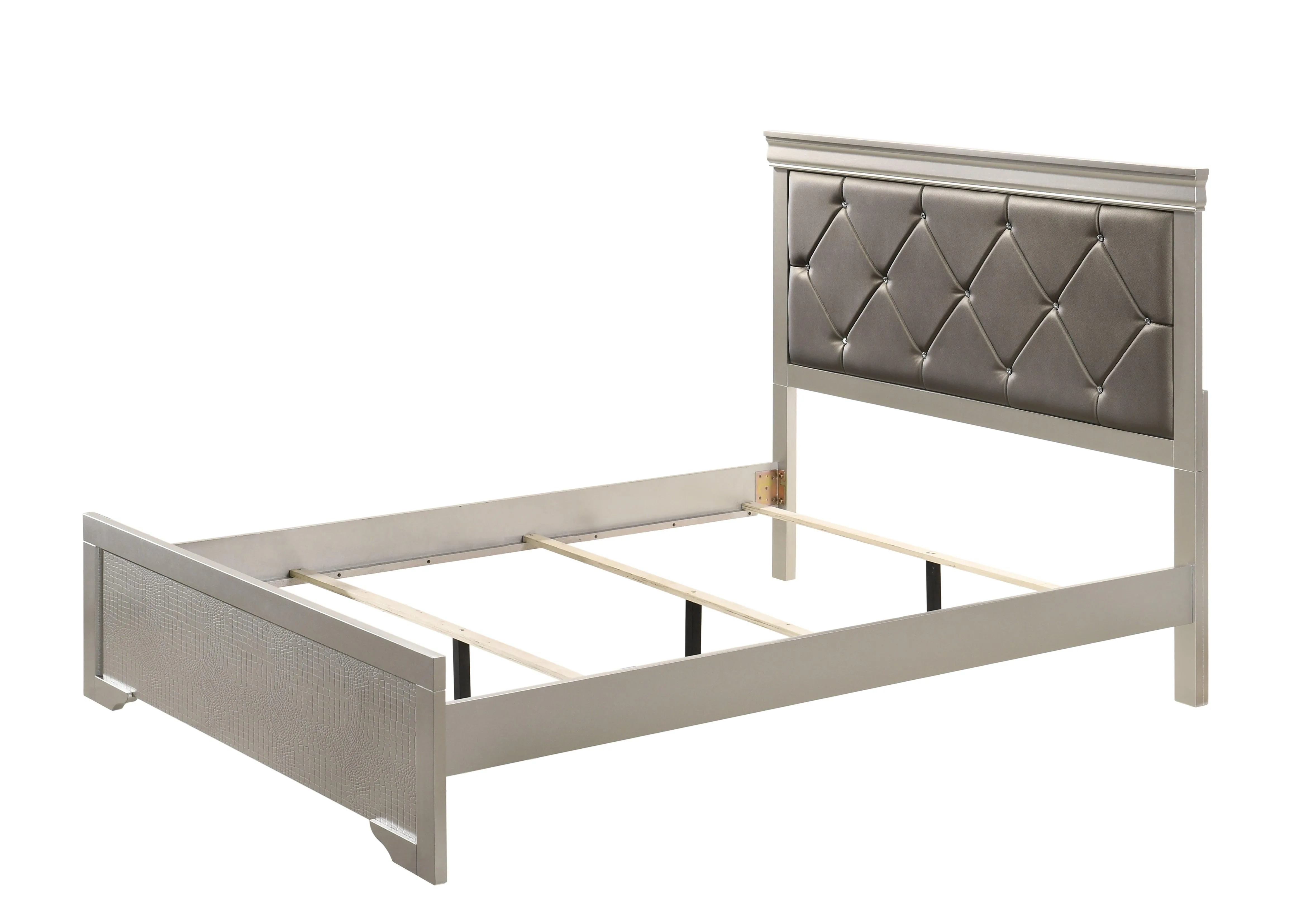 Amalia Champagne Silver King Panel Bed - Image 3