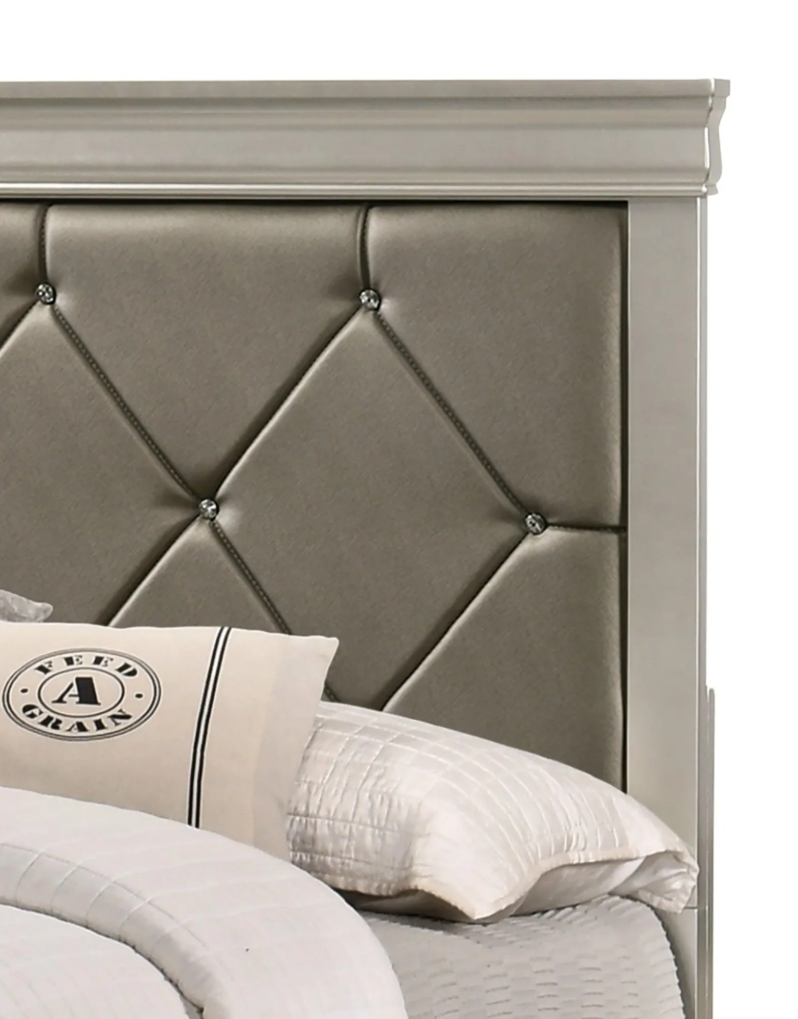 Amalia Champagne Silver King Panel Bed - Image 4
