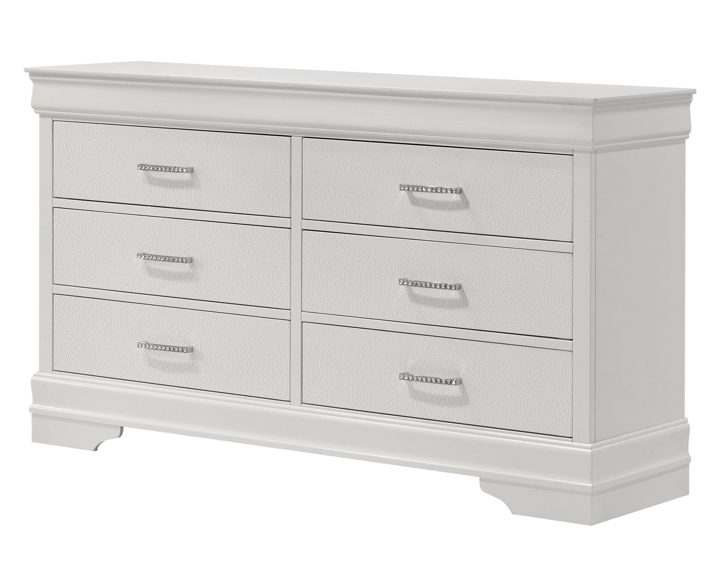 Amalia White Upholstered Panel Bedroom Set - Image 3
