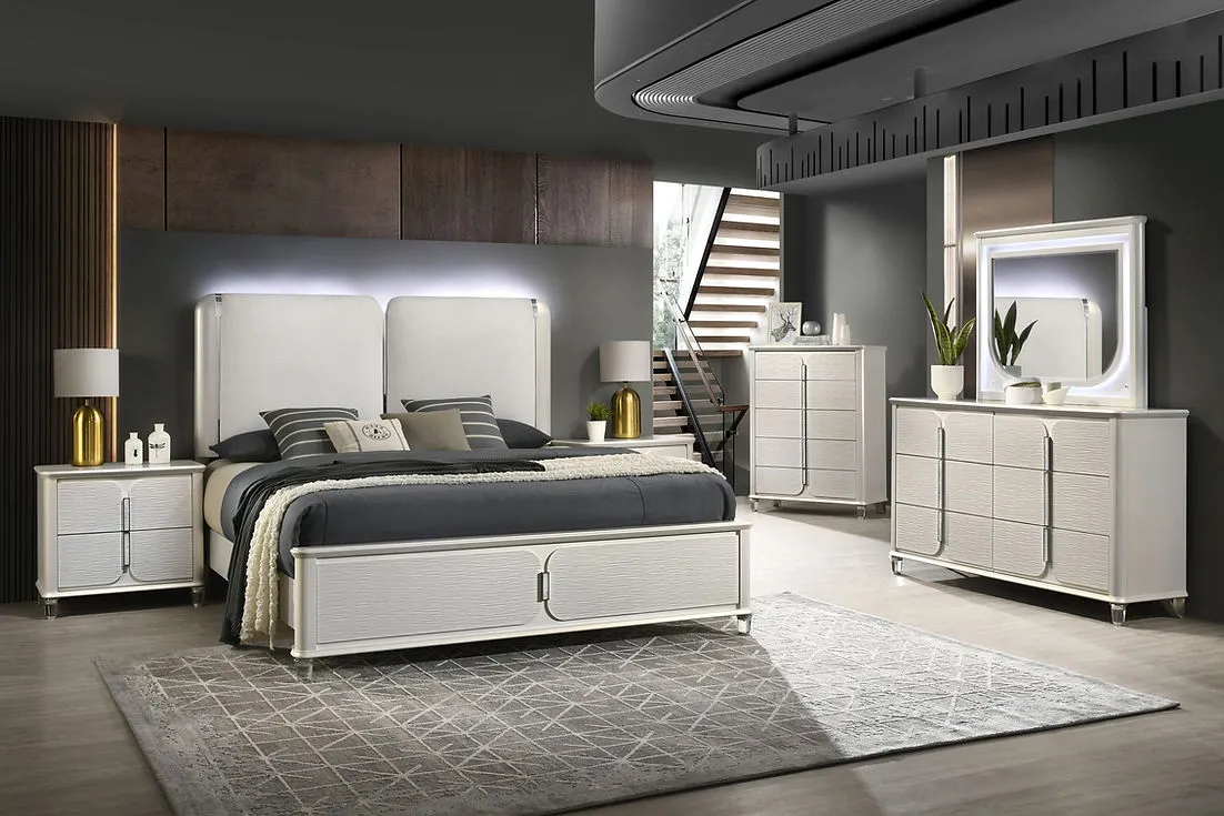 Amara White Panel Bedroom Set
