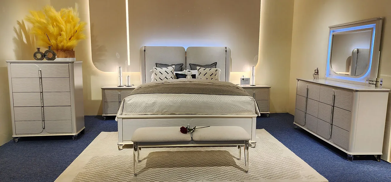Amara White Panel Bedroom Set - Image 2