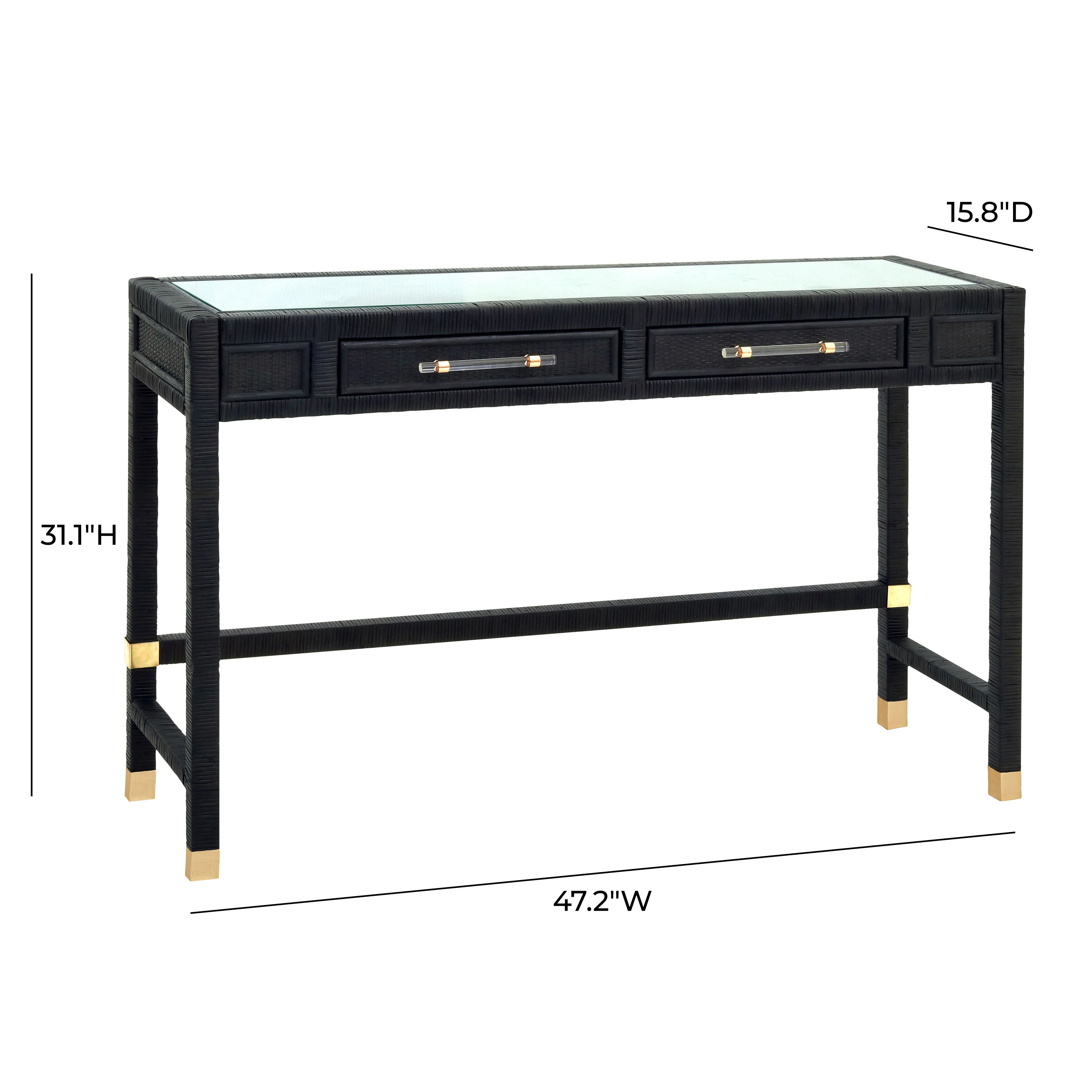 Amara Woven Rattan Desk - Image 14