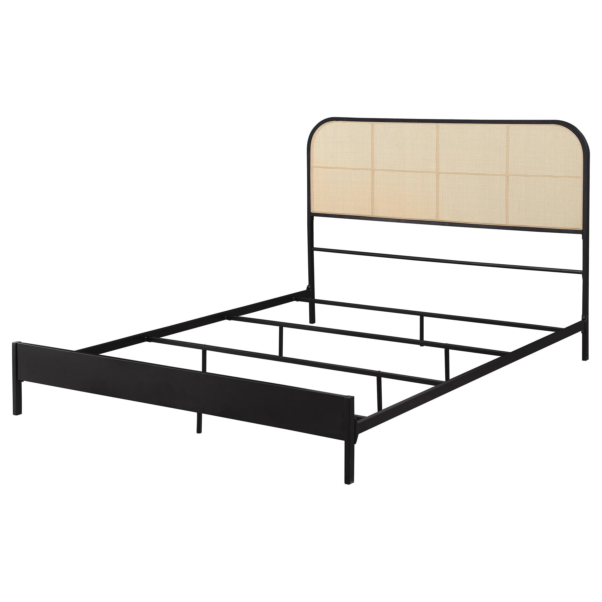 Amherst Black Radio Weave Rattan Metal Eastern King Bed - Image 3