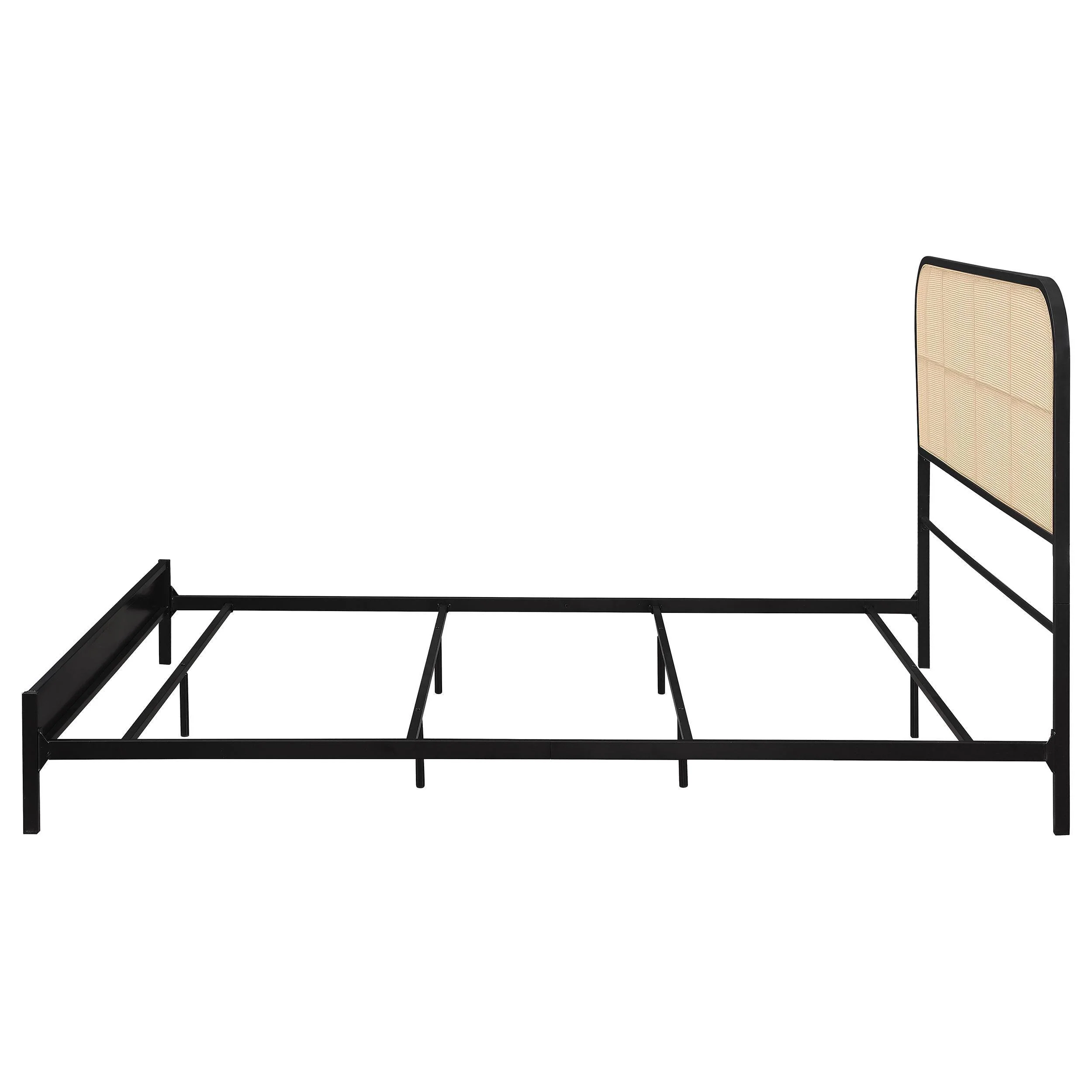 Amherst Black Radio Weave Rattan Metal Eastern King Bed - Image 4