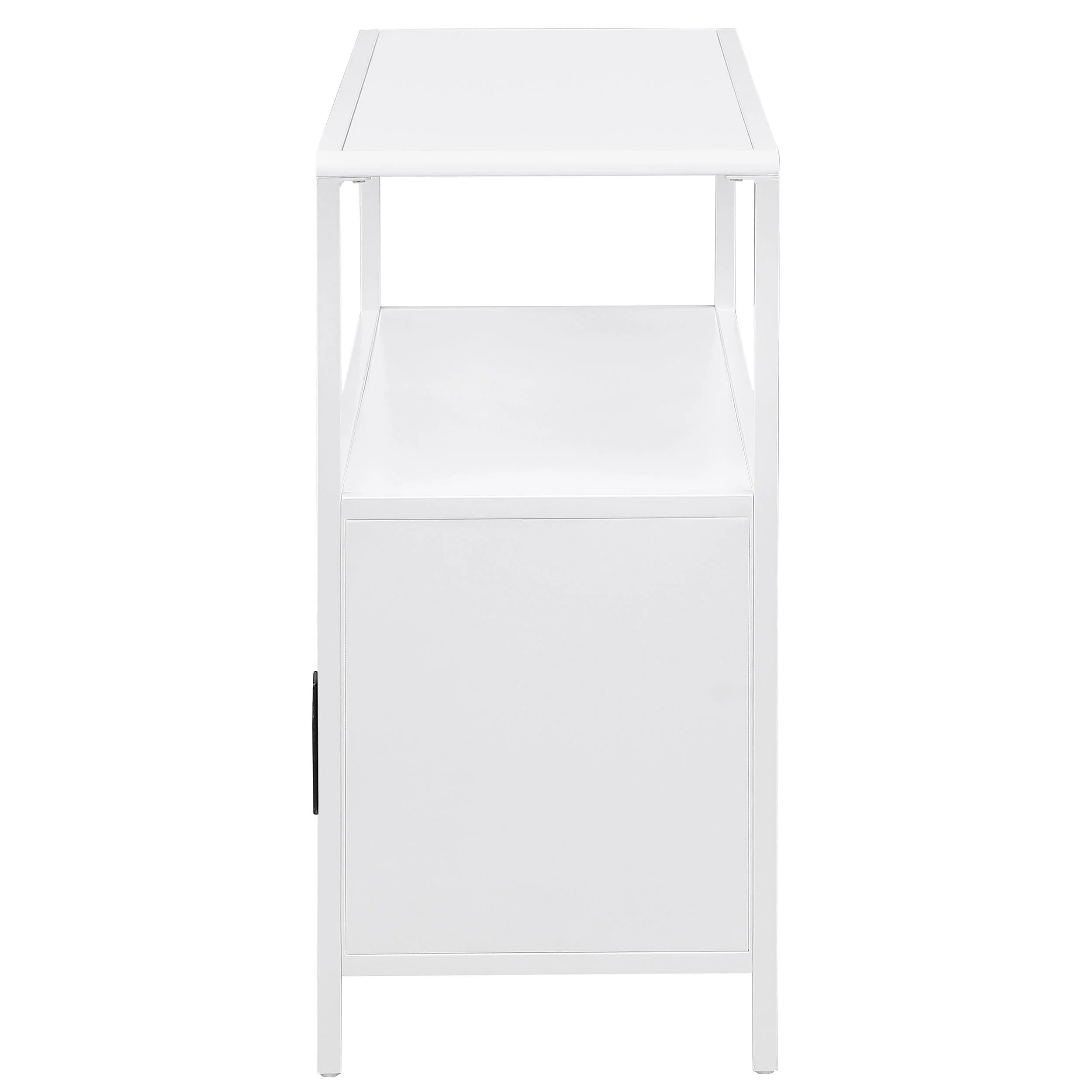 Amherst White 2-Door Radio Weave Cane Metal Accent Cabinet - Image 8