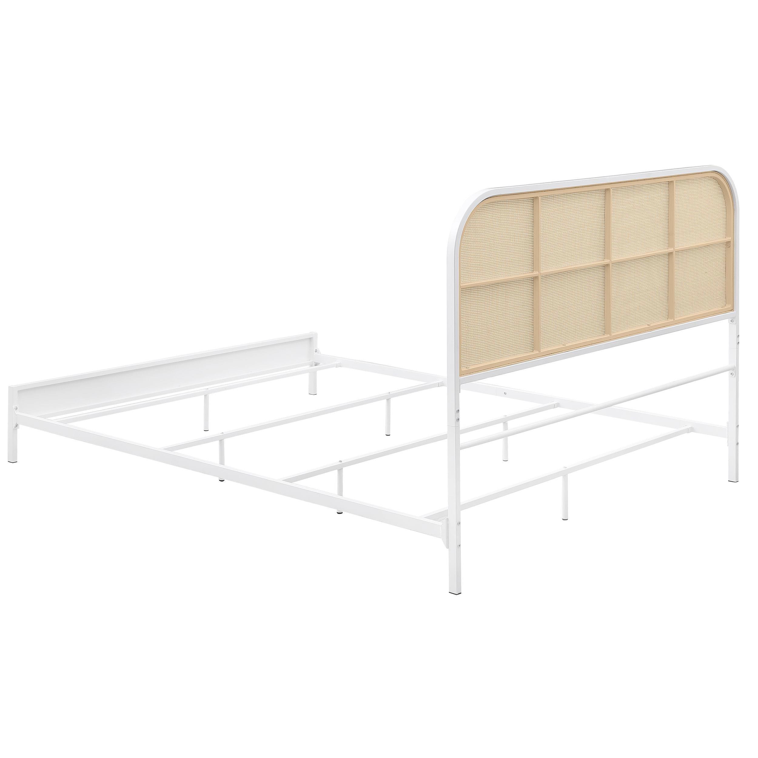 Amherst White Radio Weave Rattan Metal Eastern King Bed - Image 6
