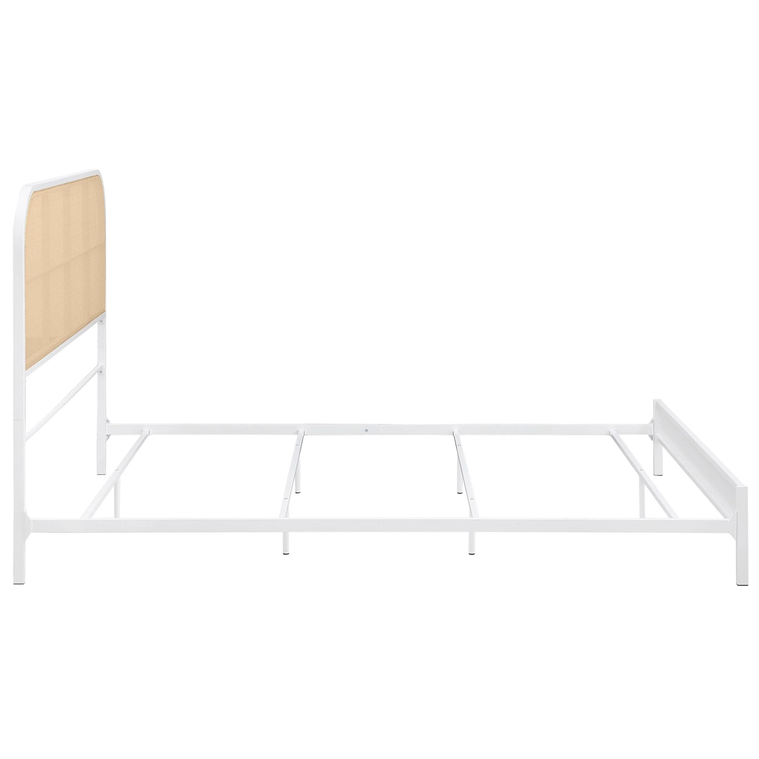 Amherst White Radio Weave Rattan Metal Eastern King Bed - Image 8