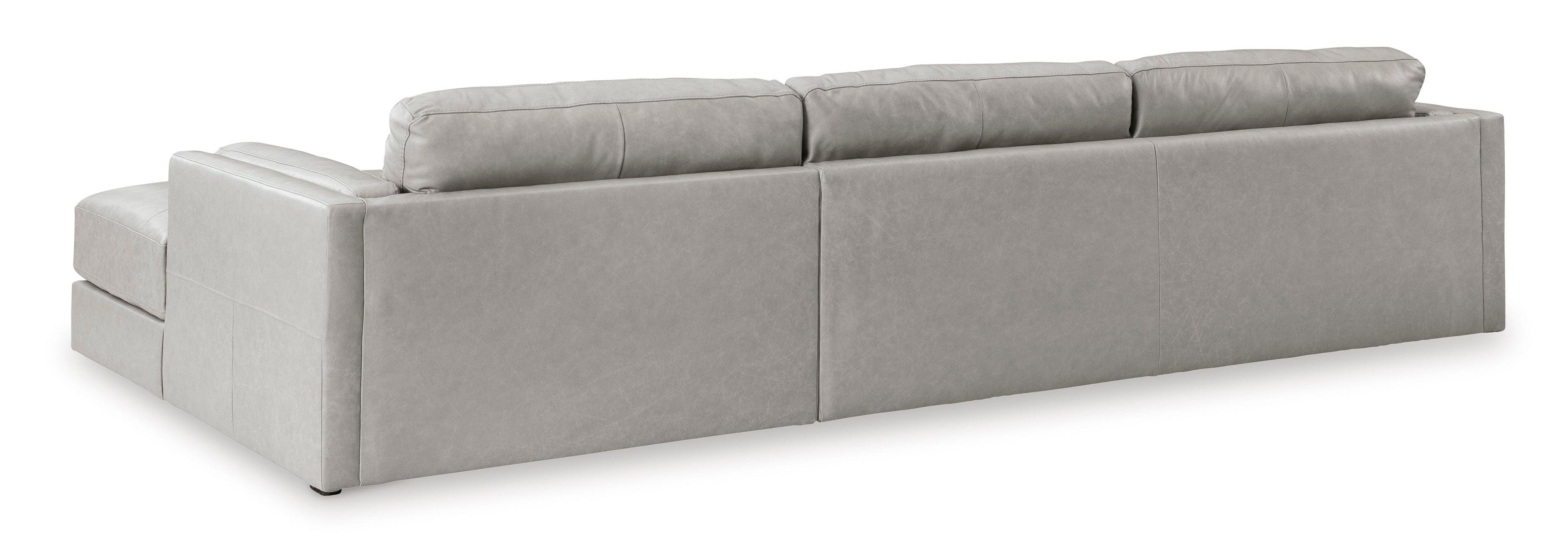 Amiata Glacier Leather 2-Piece Right Arm Facing (RAF) Chaise Sectional - Image 7