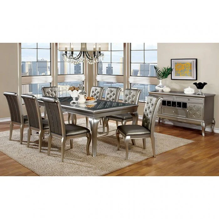 Amina Champagne 9-Piece Dining Room Set