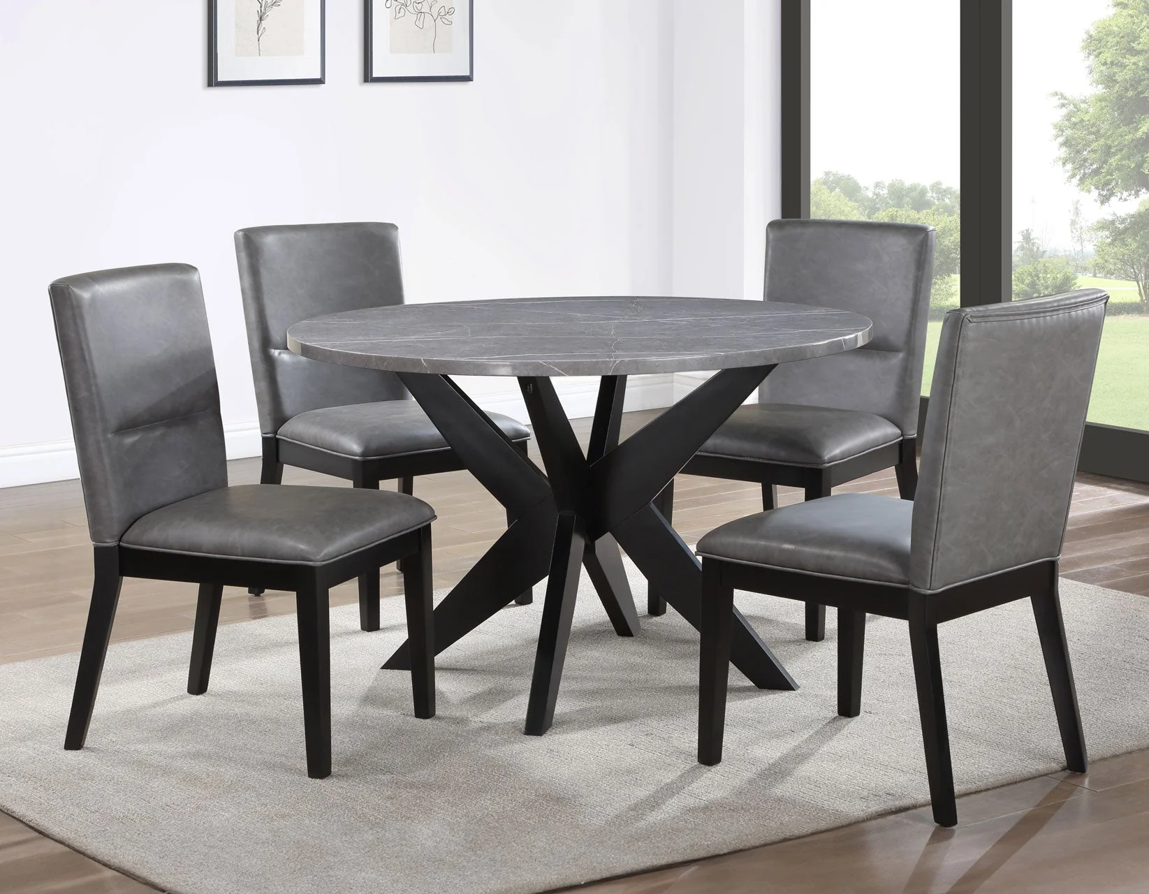 Amy Black/Gray Round Dining Room Set - Image 2